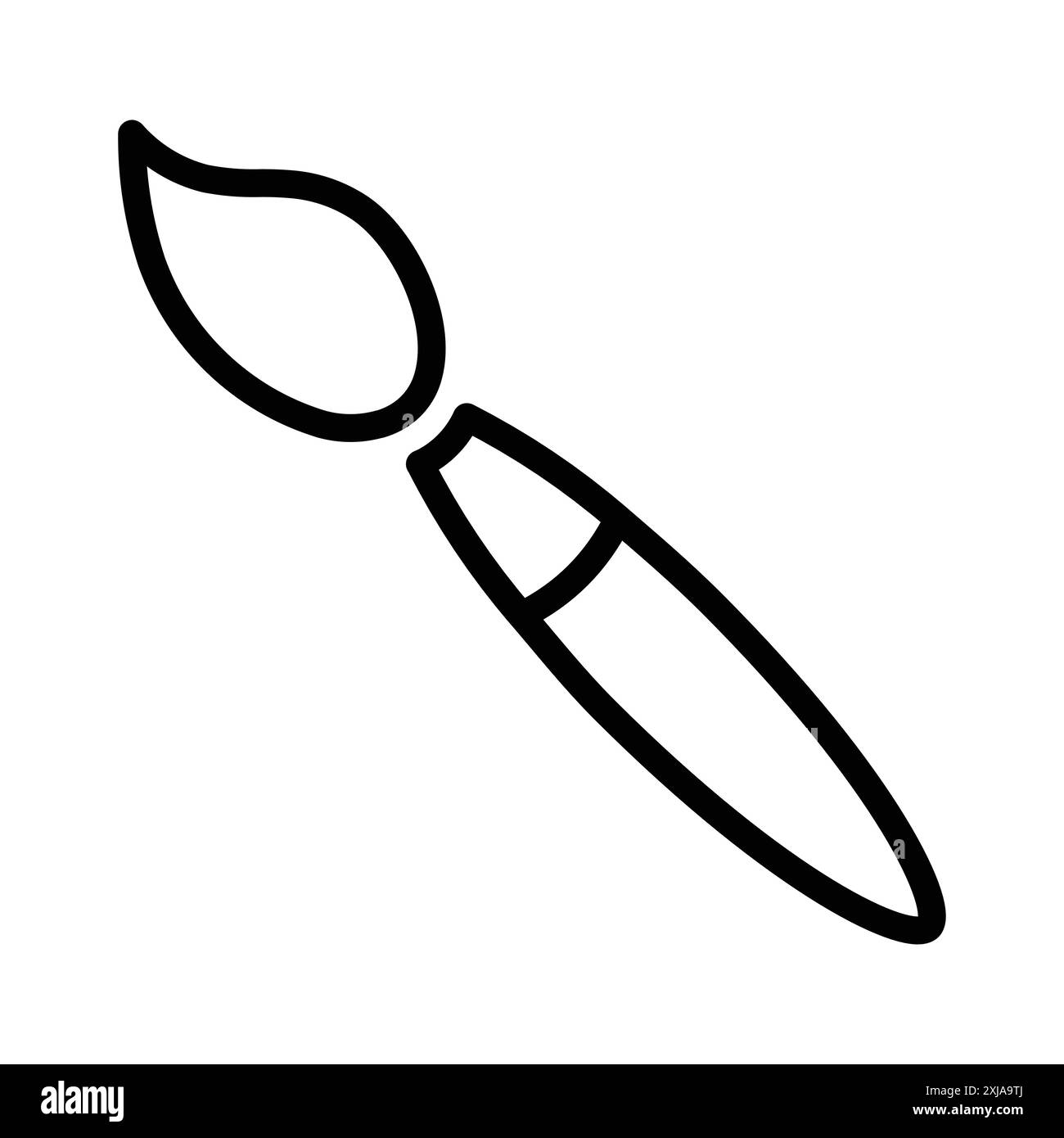 Pinselsymbol in dünner Linienkontur und linearem Vektorzeichen gesetzt Stock Vektor