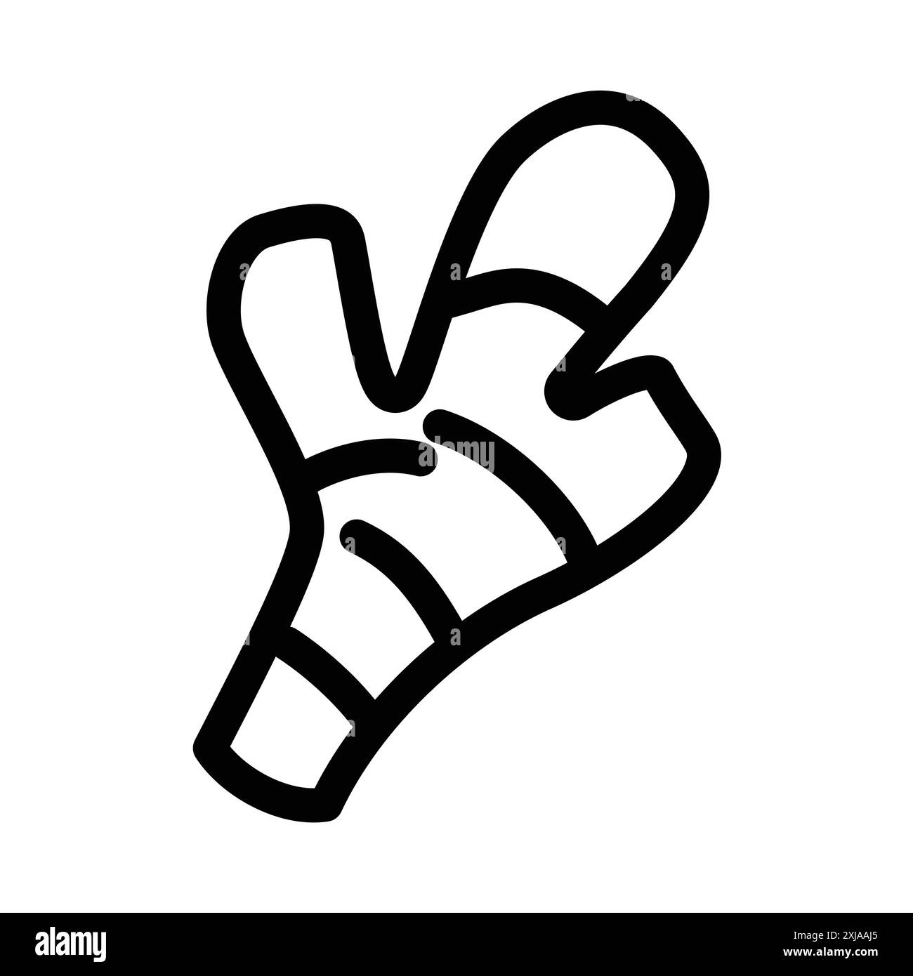 Ingwersymbol in dünner Linienkontur und linearem Vektorzeichen Stock Vektor