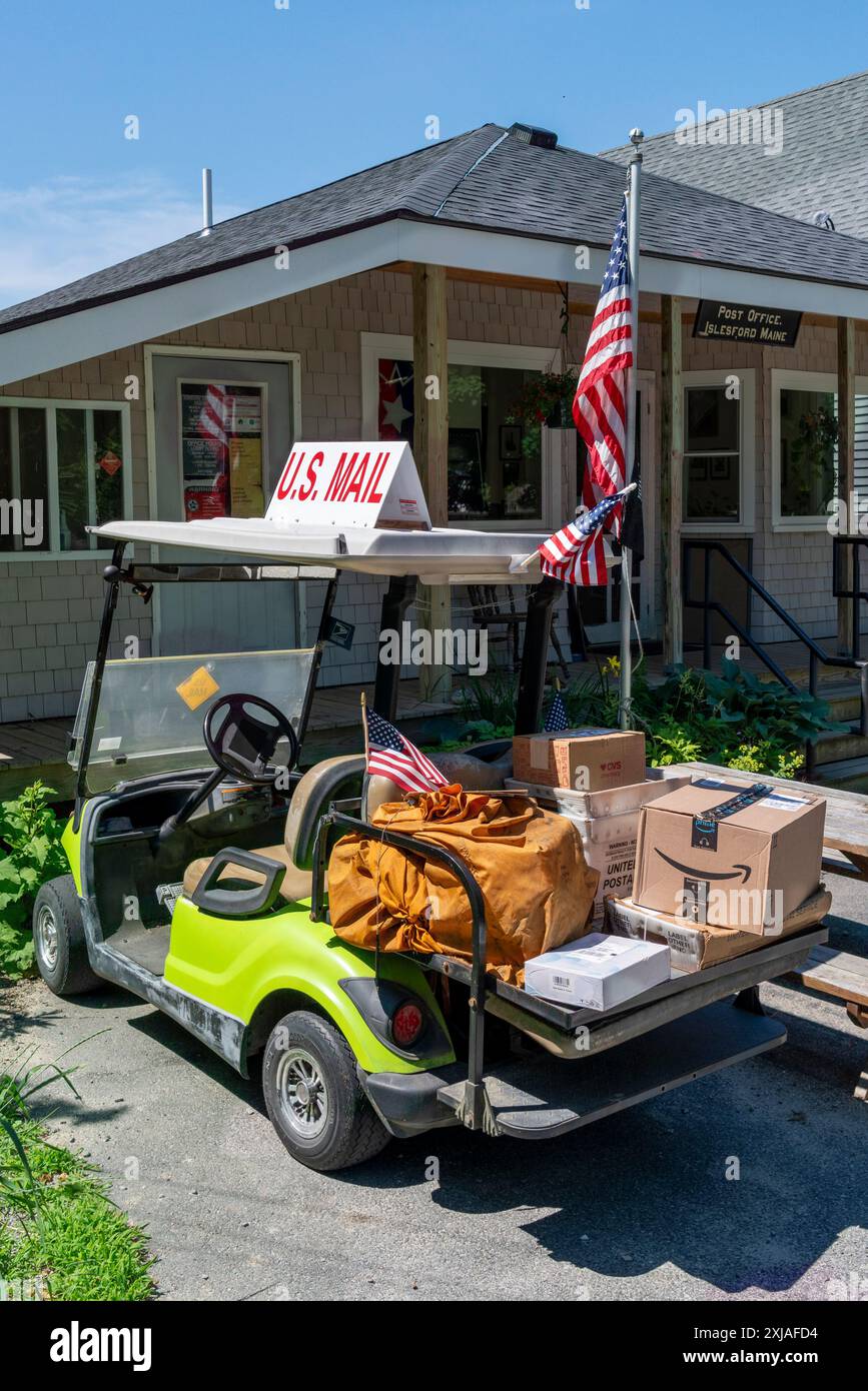 Postzustellwagen in Islesford, Maine auf Little Cranberry Island Stockfoto