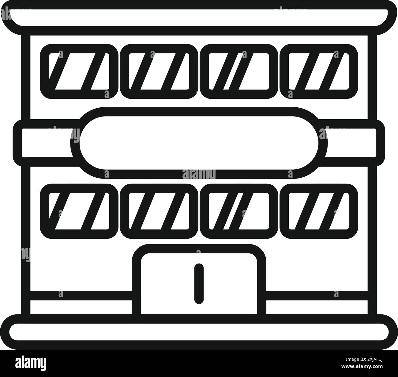 Moderne Bürofassade mit moderner Architektur und großen Fenstern Stock Vektor