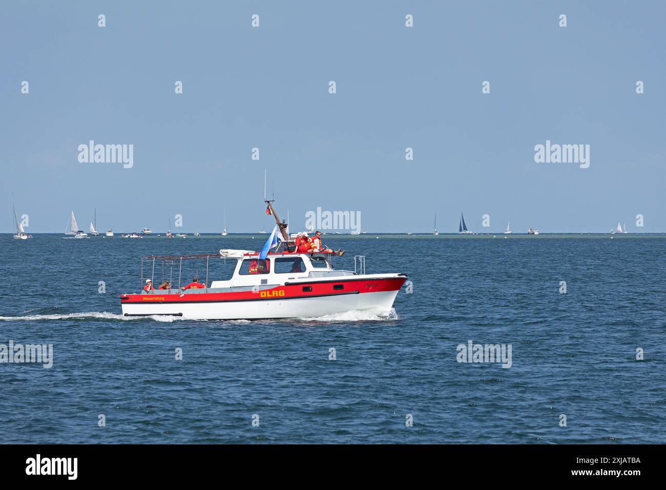 Rettungsboot, DLRG, Kieler Woche, Kieler Fjord, Kiel, Schleswig-Holstein, Deutschland Stockfoto