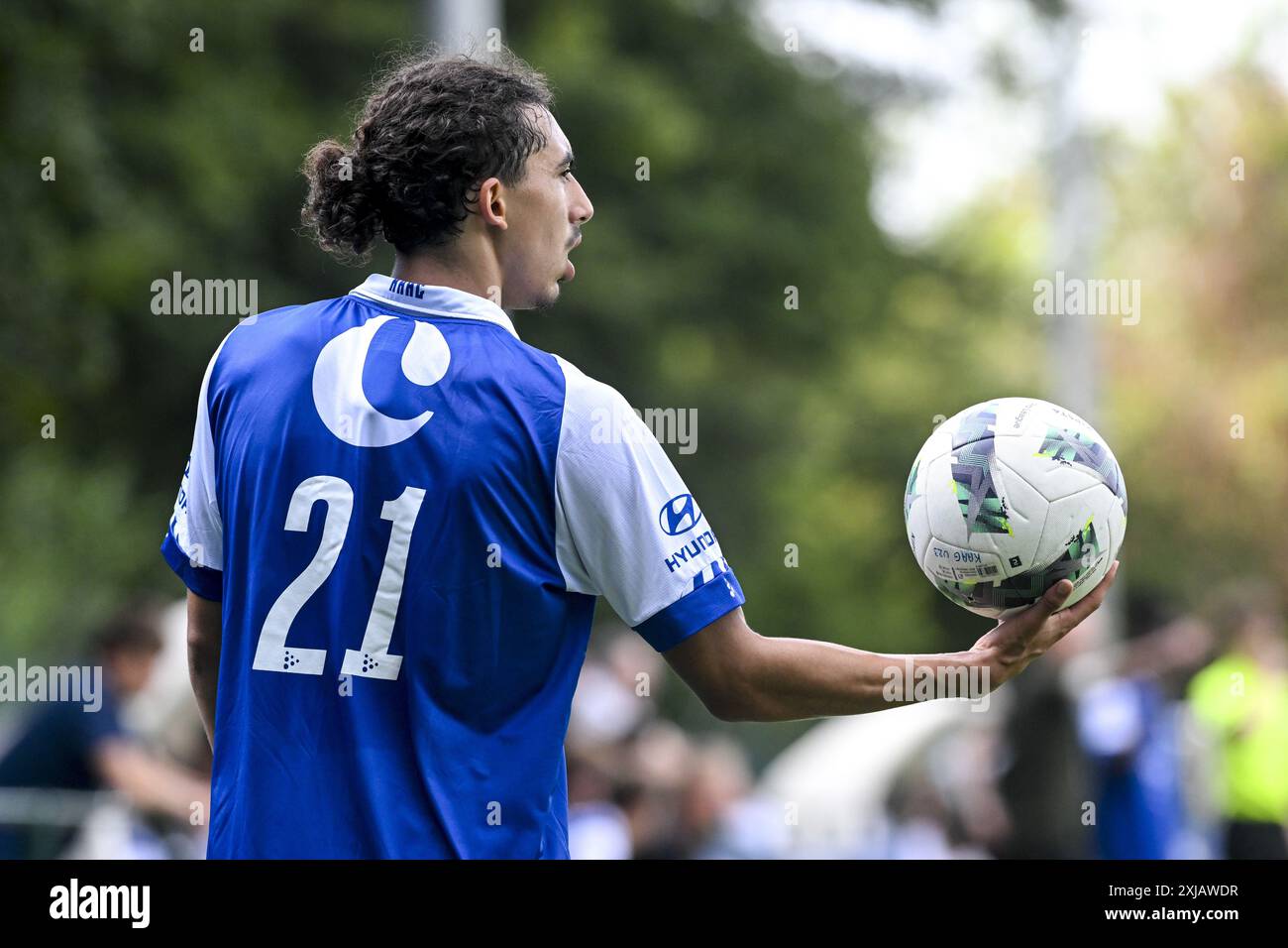 Gent, Belgien. Juli 2024. Jong Gent's Bilal Sanhaji ein Spiel zwischen Jong Gent (KAA Gent's U23) und Jong Kortrijk (KV Kortrijk's U23) in der Chillax Arena in Oostakker, Gent, Mittwoch, 17. Juli 2024. BELGA FOTO FREDERIC SIERAKOWSKI Credit: Belga News Agency/Alamy Live News Stockfoto