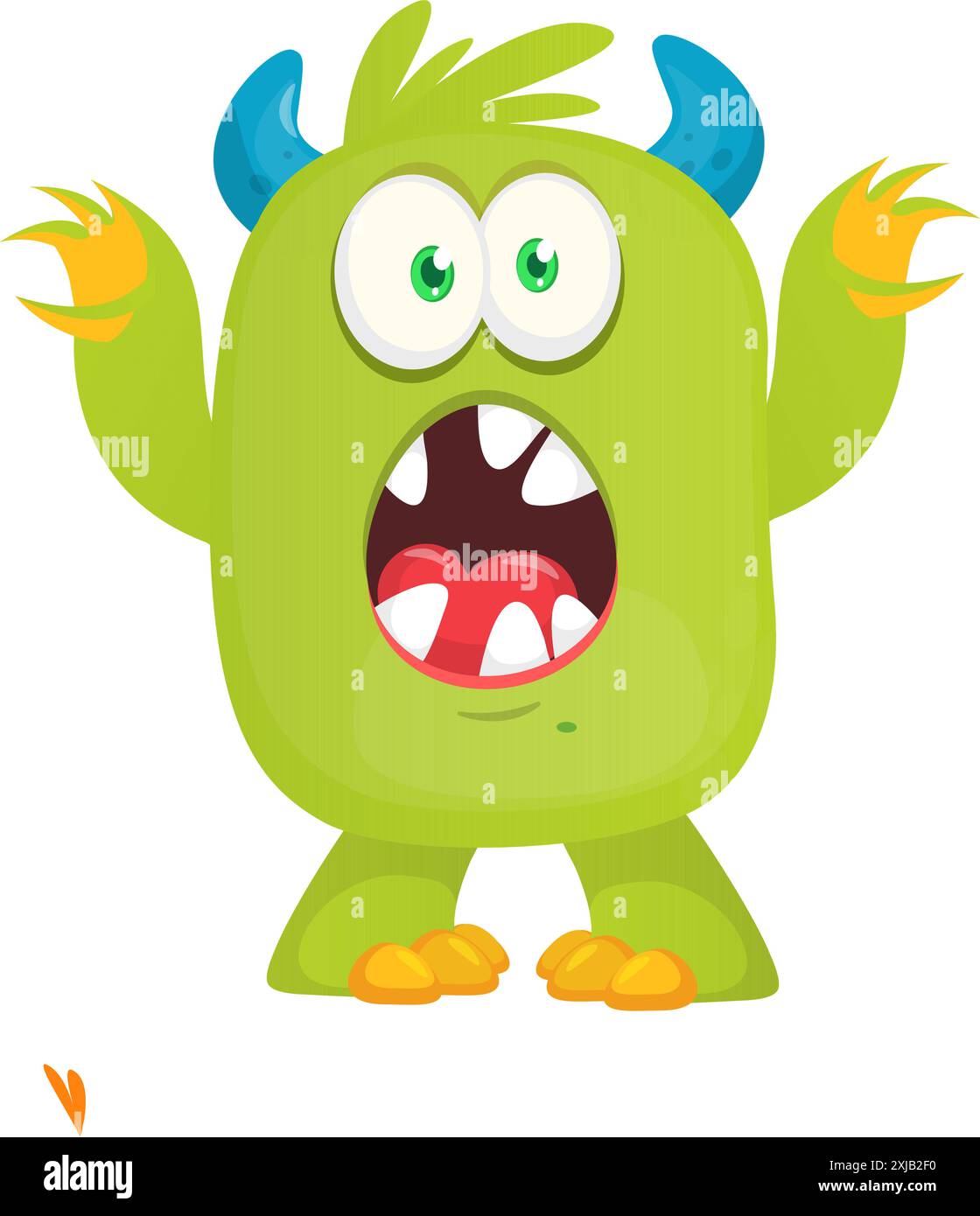 Glückliche Zeichentrickmonster Vektor-Illustration. Stock Vektor