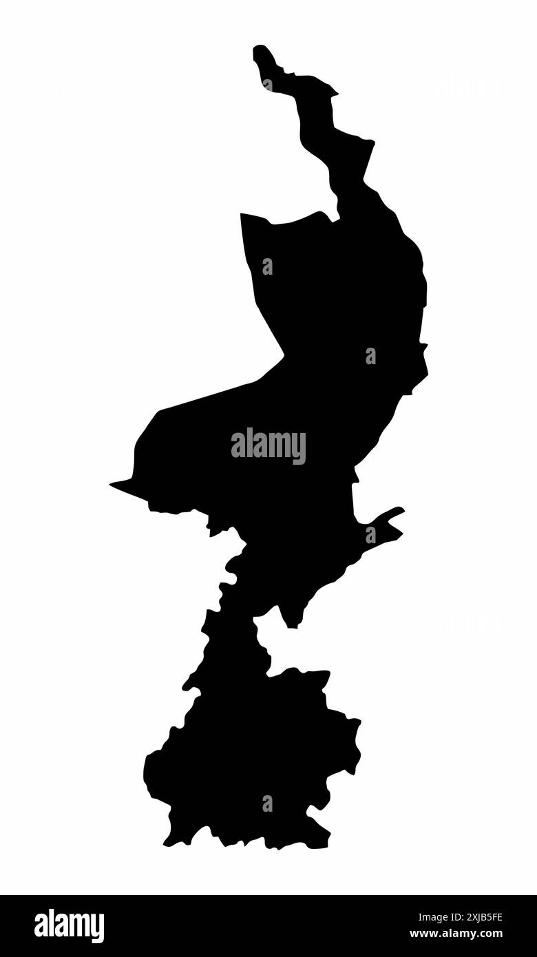 Silhouettenkarte der Provinz Limburg isoliert auf weißem Hintergrund Stock Vektor