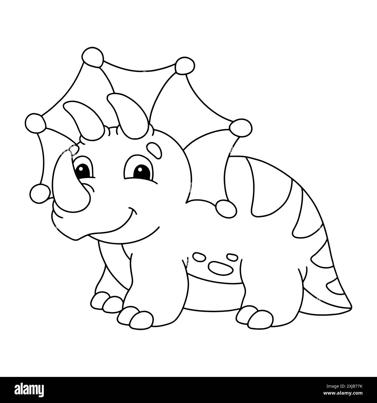 Ausmalseite für Kinder. Digitaler Stempel. Figur im Cartoon-Stil. Isoliert auf weißem Hintergrund. Vektorabbildung. Stock Vektor