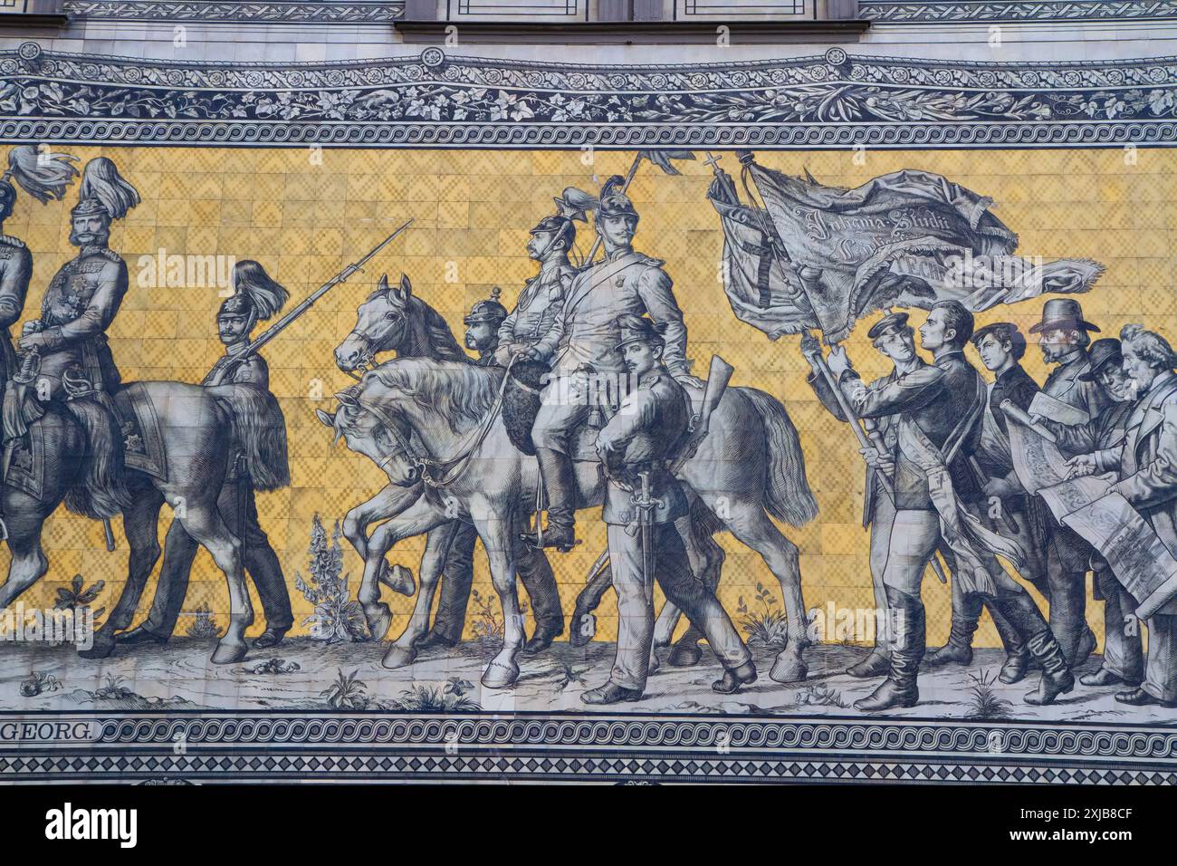 Fürstenzug oder Fürstenzug. Dresden, Sachsen, Deutschland. Stockfoto