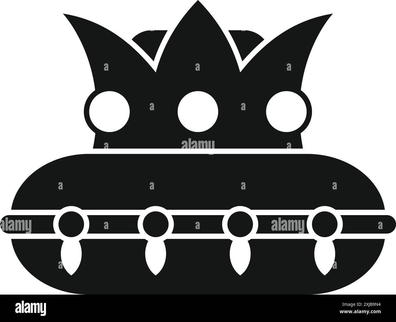 Einfaches Vektorsymbol eines klassischen Ufos mit einer Krone auf der Oberseite, perfekt für Projekte über Außerirdische und außerirdisches Leben Stock Vektor