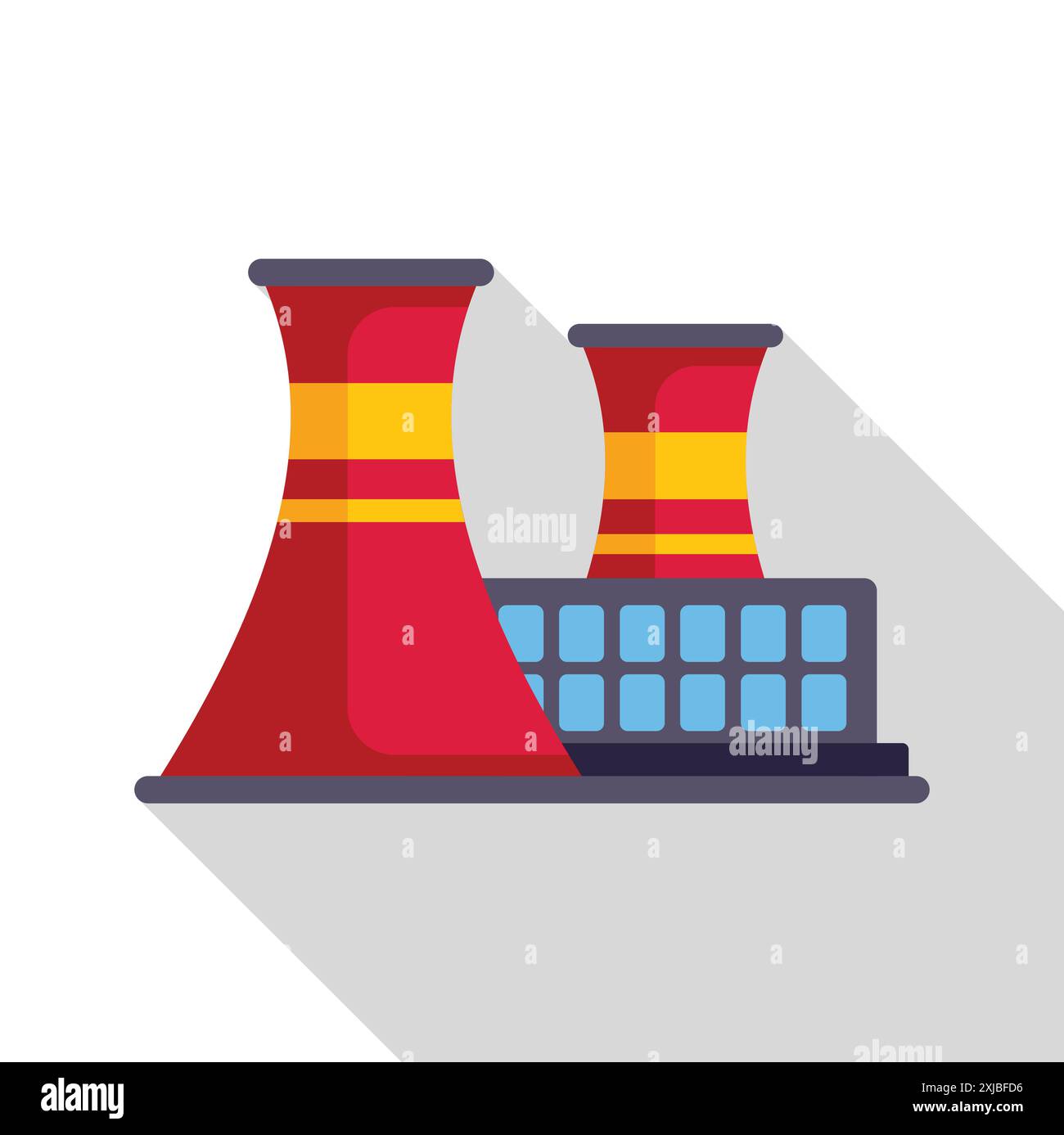 Industrielandschaft mit Fabrikgebäuden, die durch Schornsteine verschmutzenden Rauch erzeugen Stock Vektor