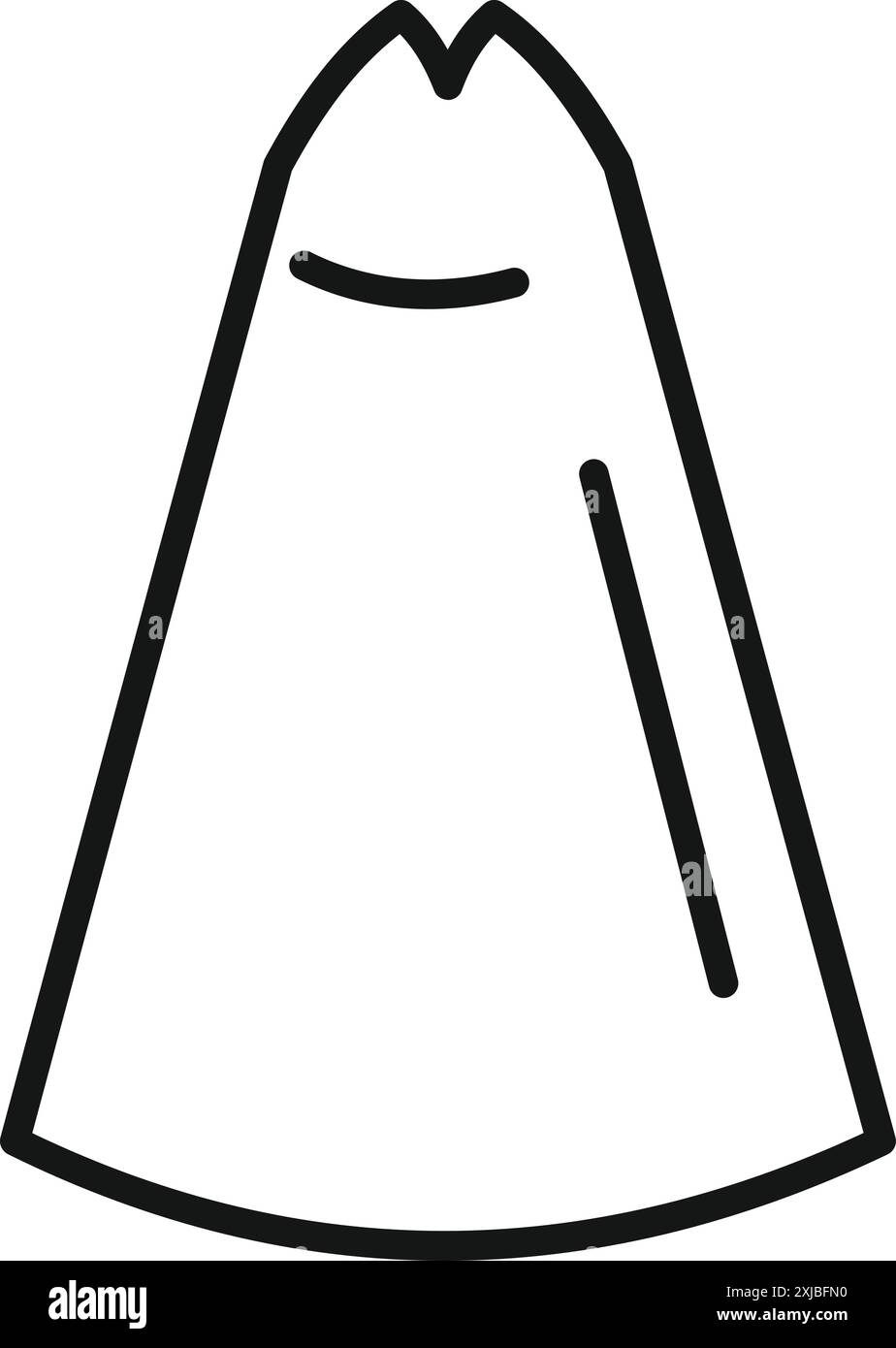 Minimalistisches Symbol, das eine Haifischflosse aus dem Wasser zeigt, die Gefahr und Spannung hervorruft Stock Vektor