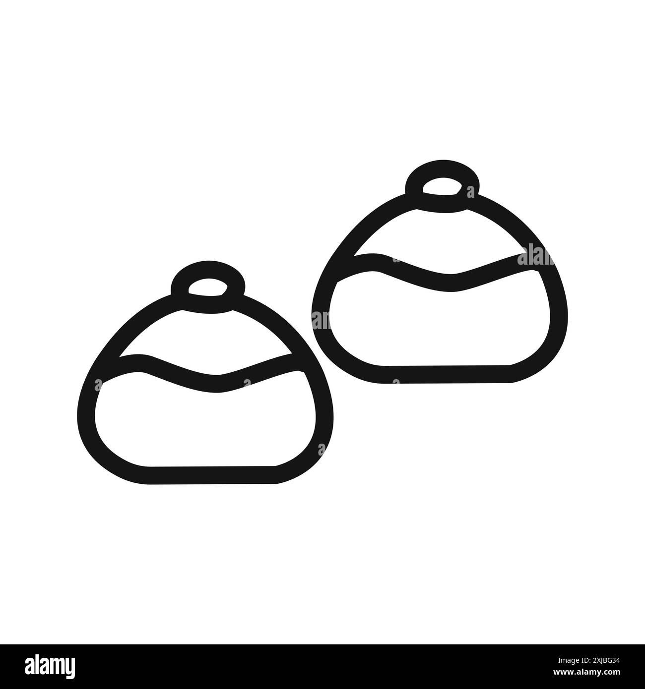 belgische Brötchen Symbol lineare Vektorgrafik Zeichen oder Symbolsatz für Web-App-ui Stock Vektor