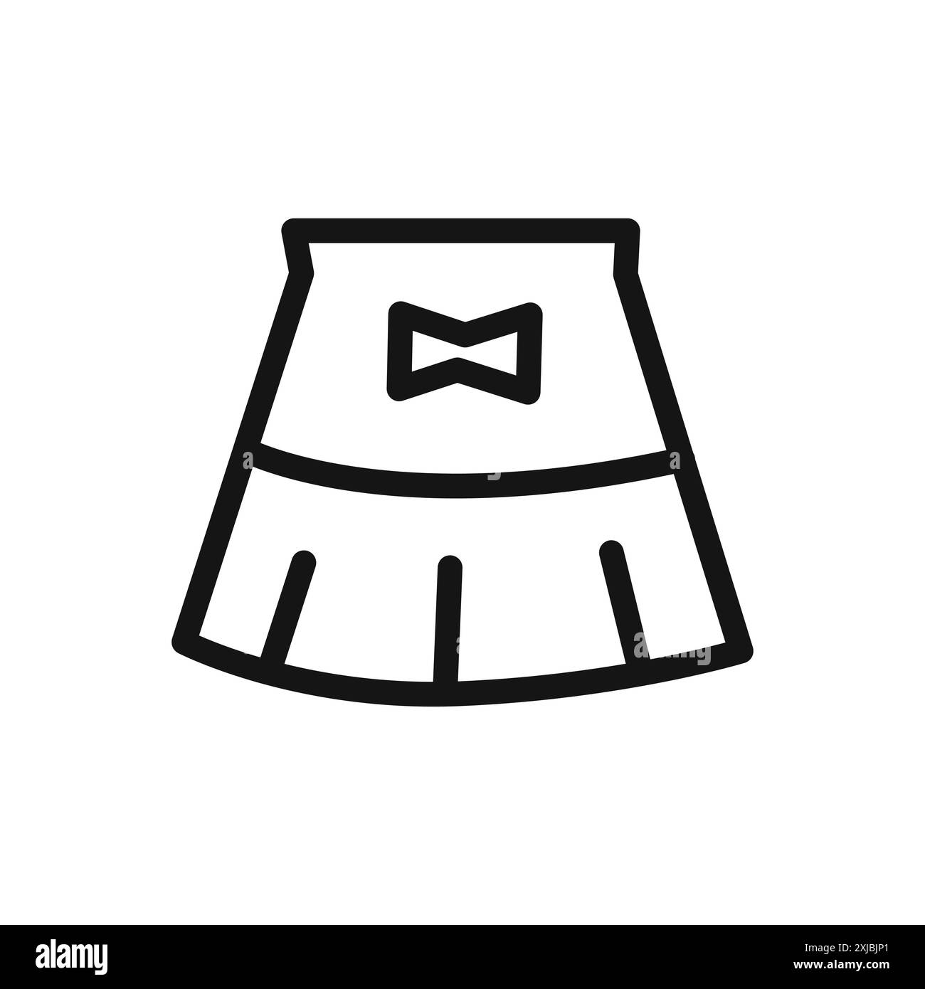 Rock Mädchen Kleidung Symbol lineare Vektorgrafik Zeichen oder Symbolsatz für Web App ui Stock Vektor