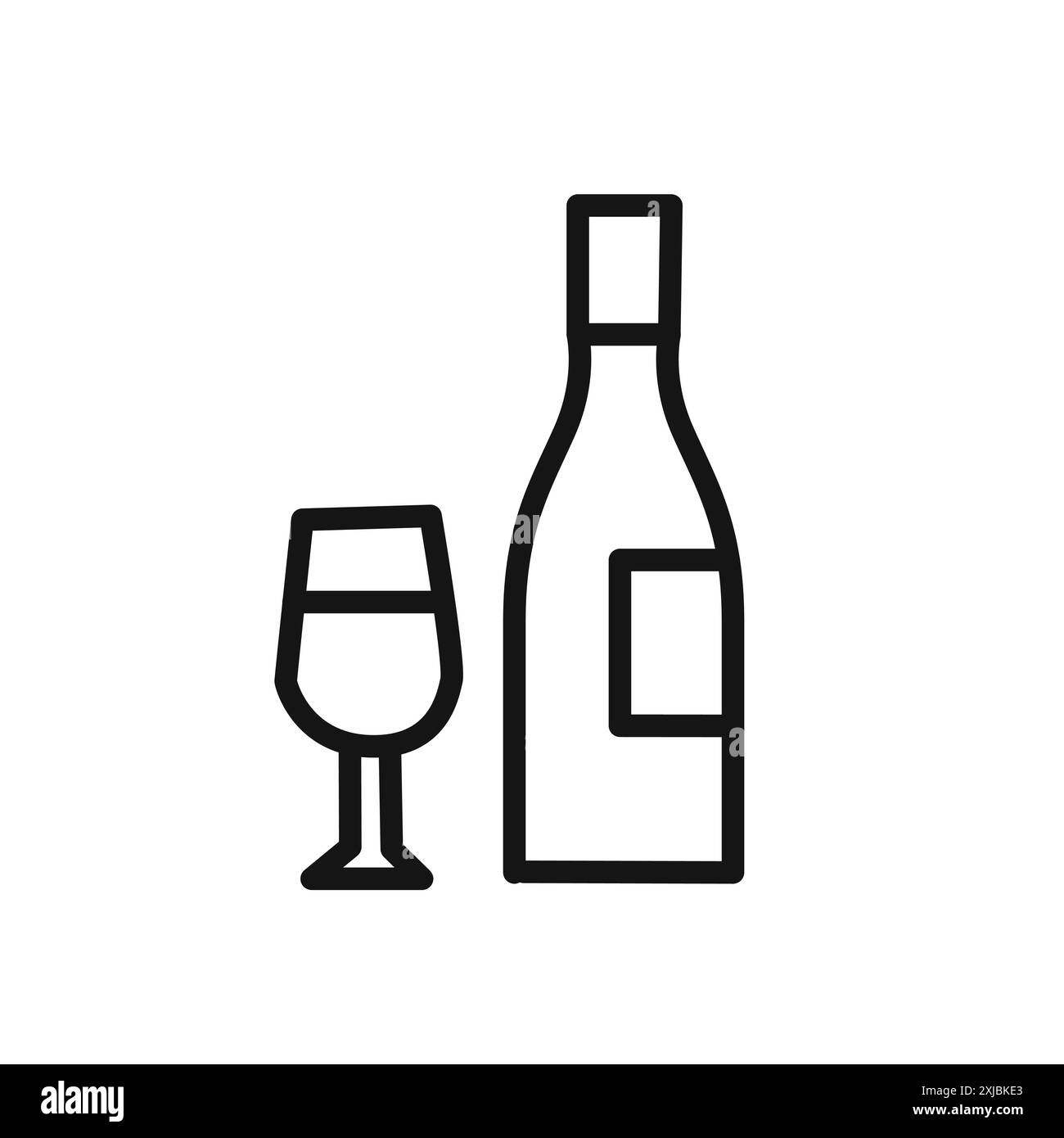 Weinsymbol lineares Vektorgrafik-Zeichen oder Symbolsatz für Web-App-ui Stock Vektor