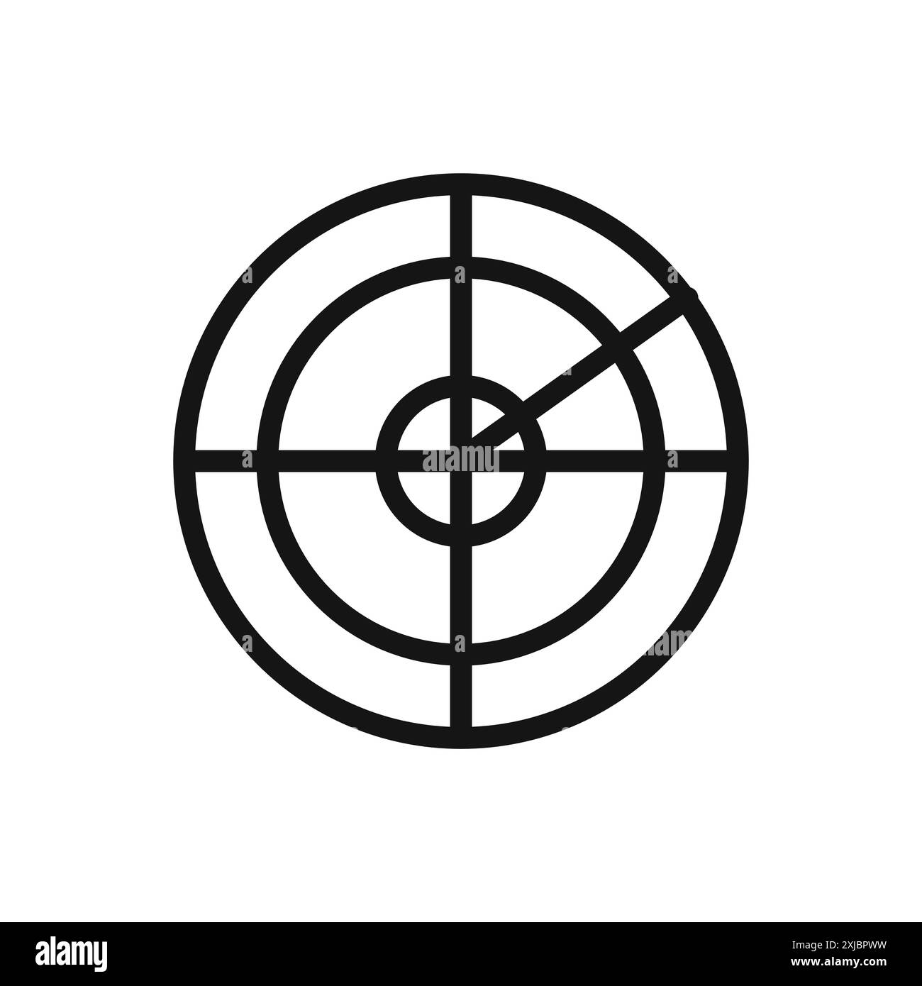 Symbol für die Radarerkennung lineares Vektorgrafik oder Symbolsatz für die Web-App-benutzeroberfläche Stock Vektor