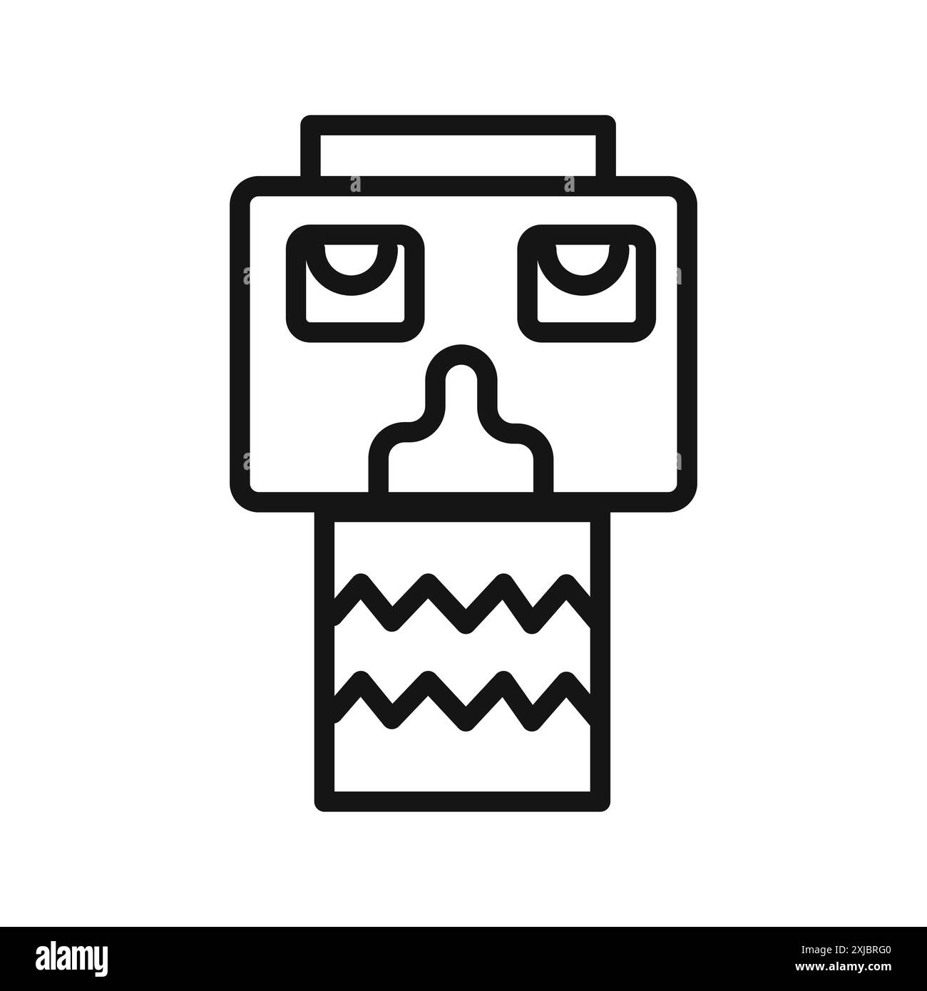 Totem-Symbol lineares Vektor-Grafikzeichen oder Symbolsatz für die Web-App-benutzeroberfläche Stock Vektor