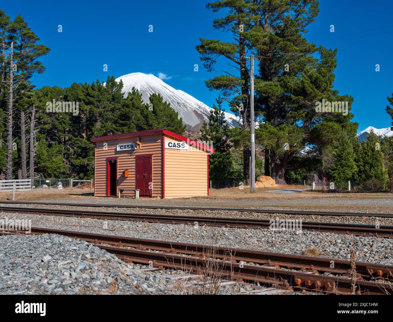 Bahnhof Cass, Canterbury, Neuseeland Stockfoto