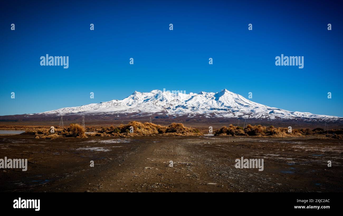 Mount Ruapehu, aktiver Vulkan, Neuseeland Stockfoto