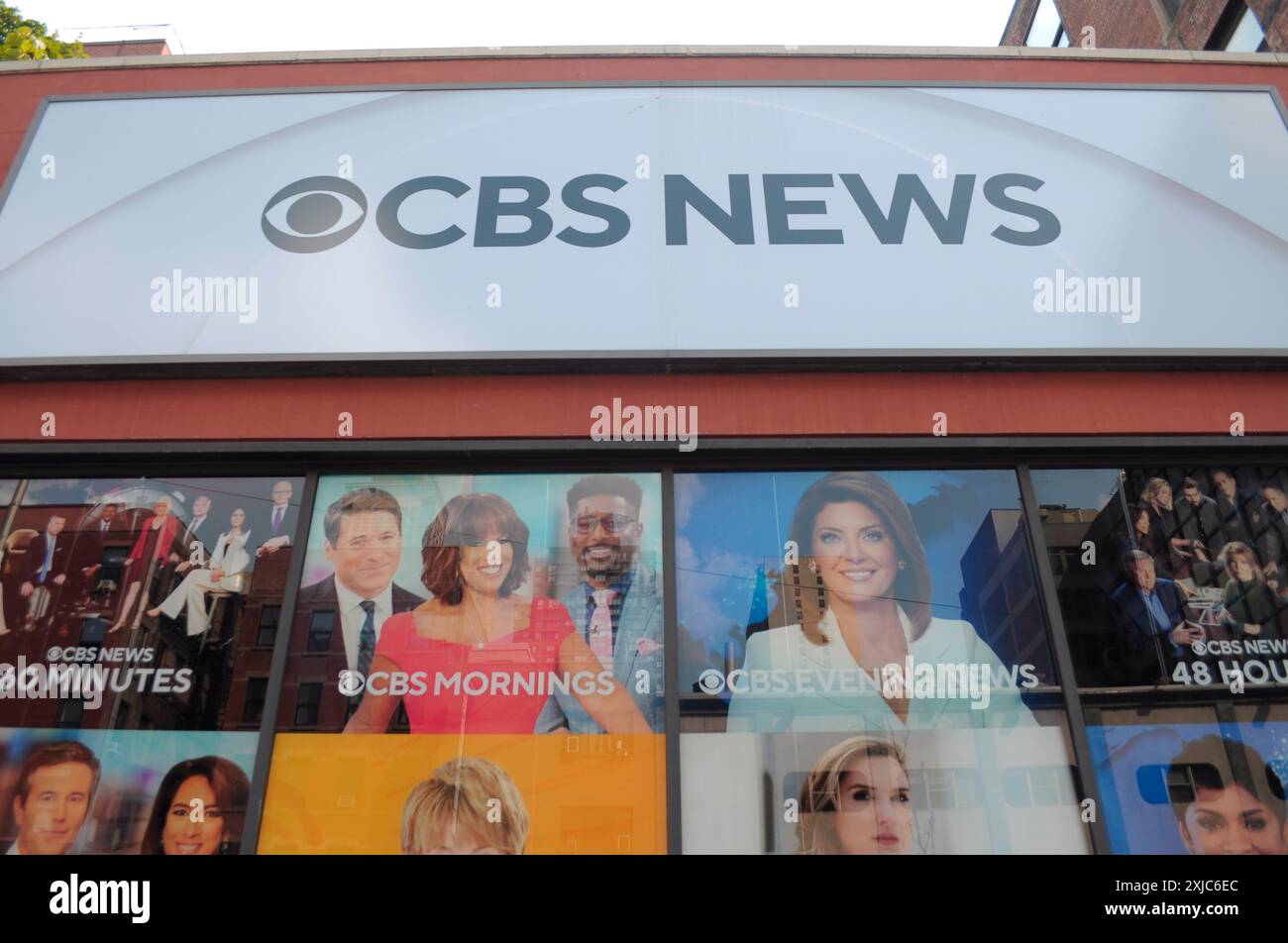 Das CBS-Sendezentrum ist in Manhattan, New York City, zu sehen. Stockfoto