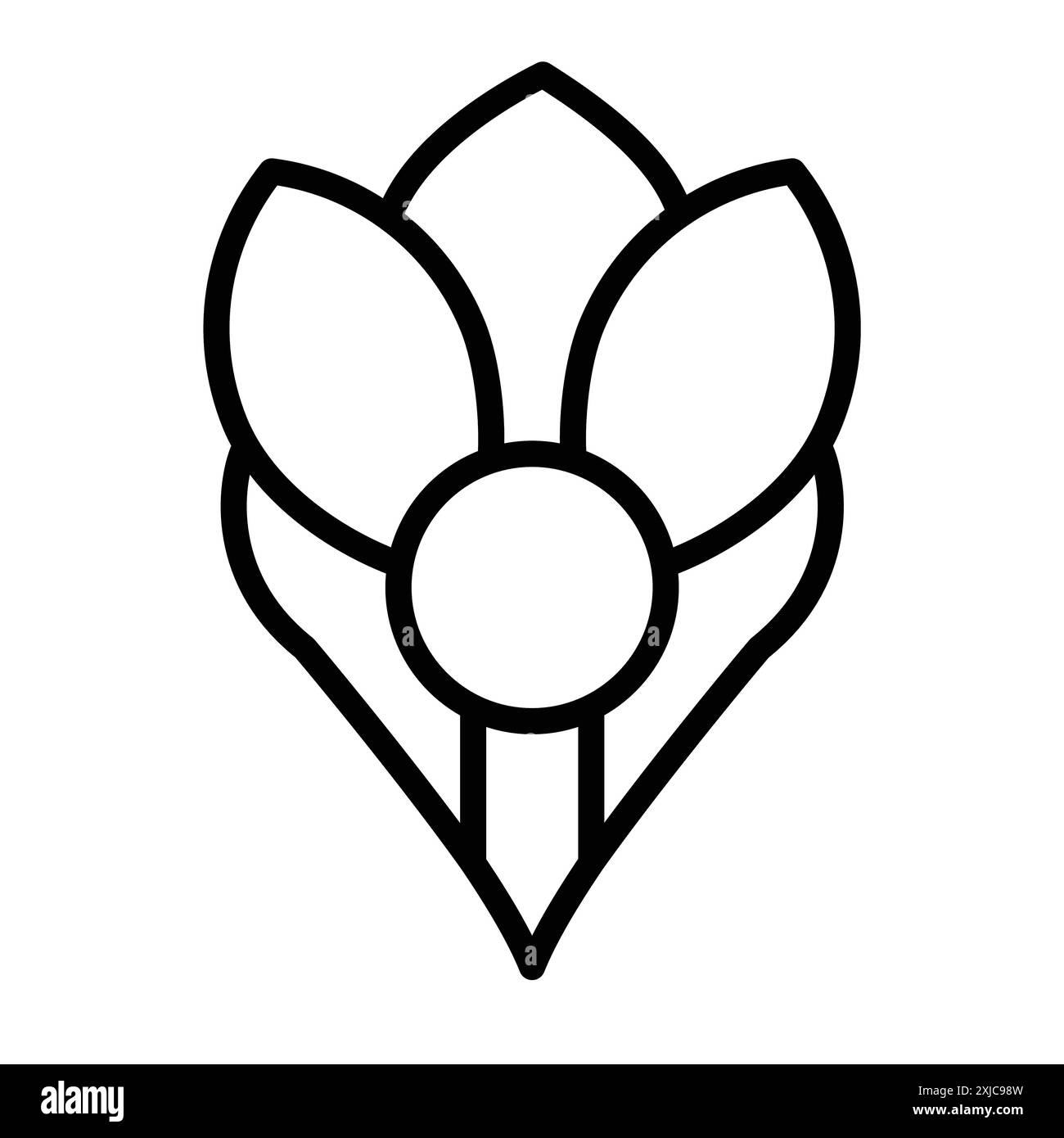 Crocus Icon Flat Set in schwarz-weiß Farbe Umrissvektor Stock Vektor