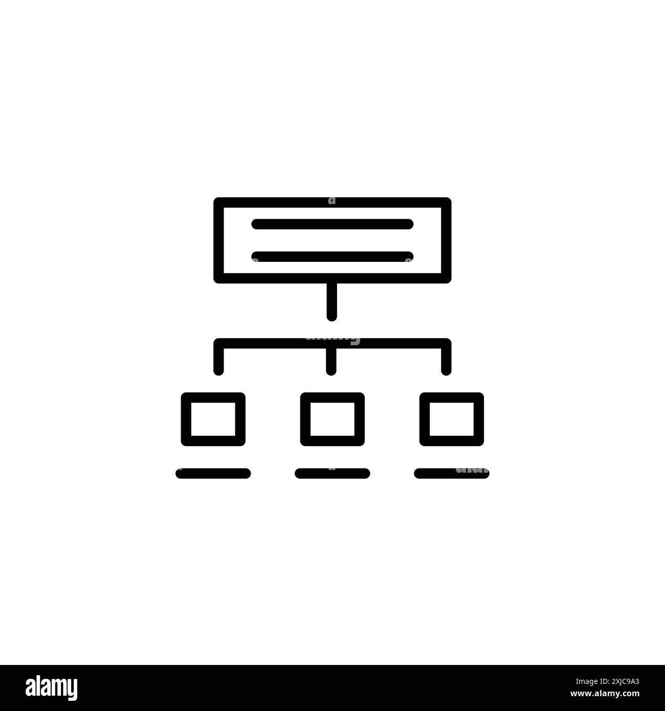 Algorithmus-Symbol flach in Schwarzweiß-Umrissvektor festgelegt Stock Vektor