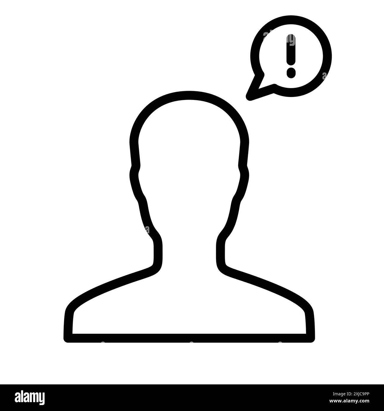 Benutzerinformationssymbol flach in Schwarzweiß-Umrissvektor festgelegt Stock Vektor