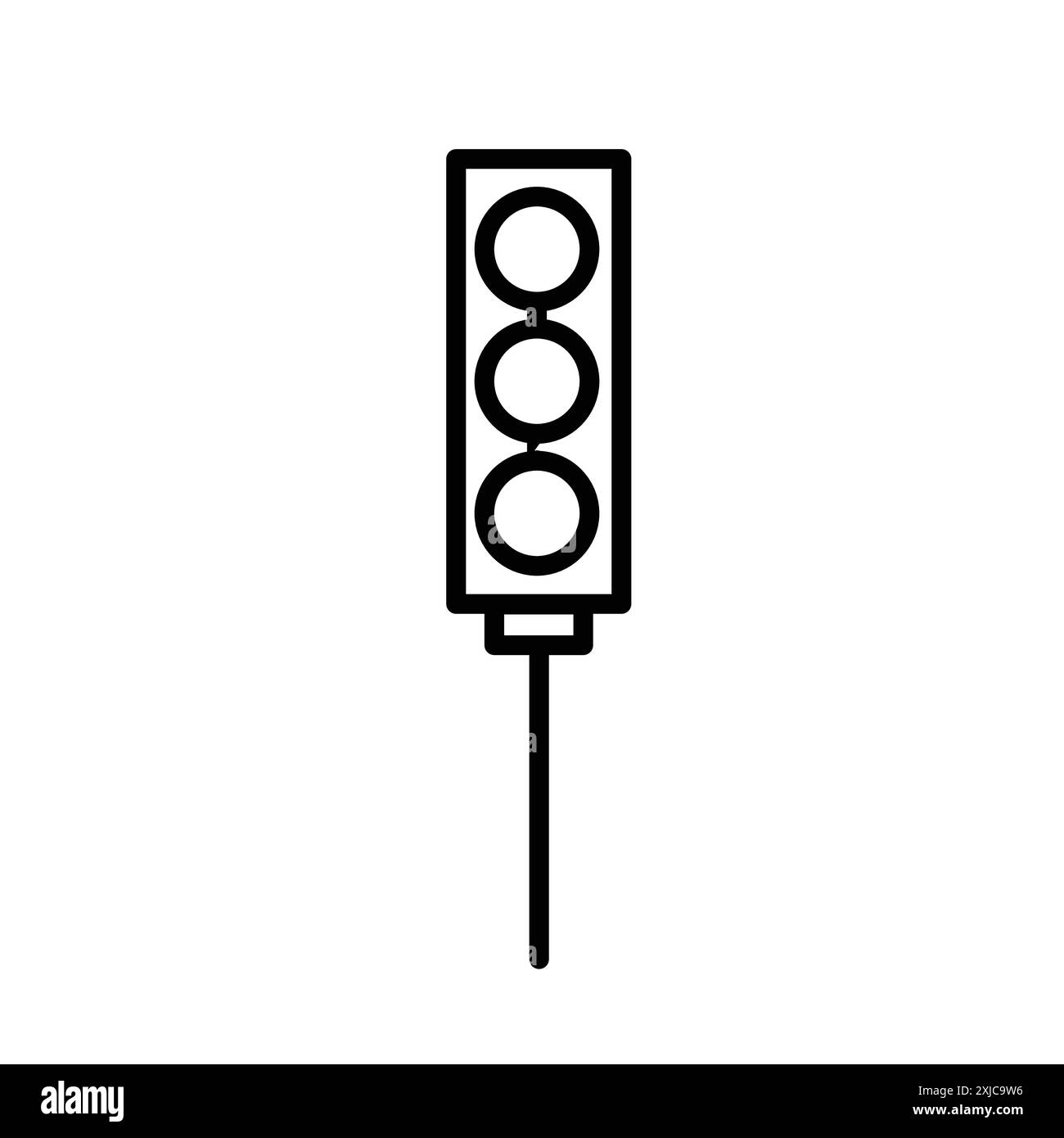 Ampelsymbol flach gesetzt in schwarz-weiß Farbe Umrissvektor Stock Vektor