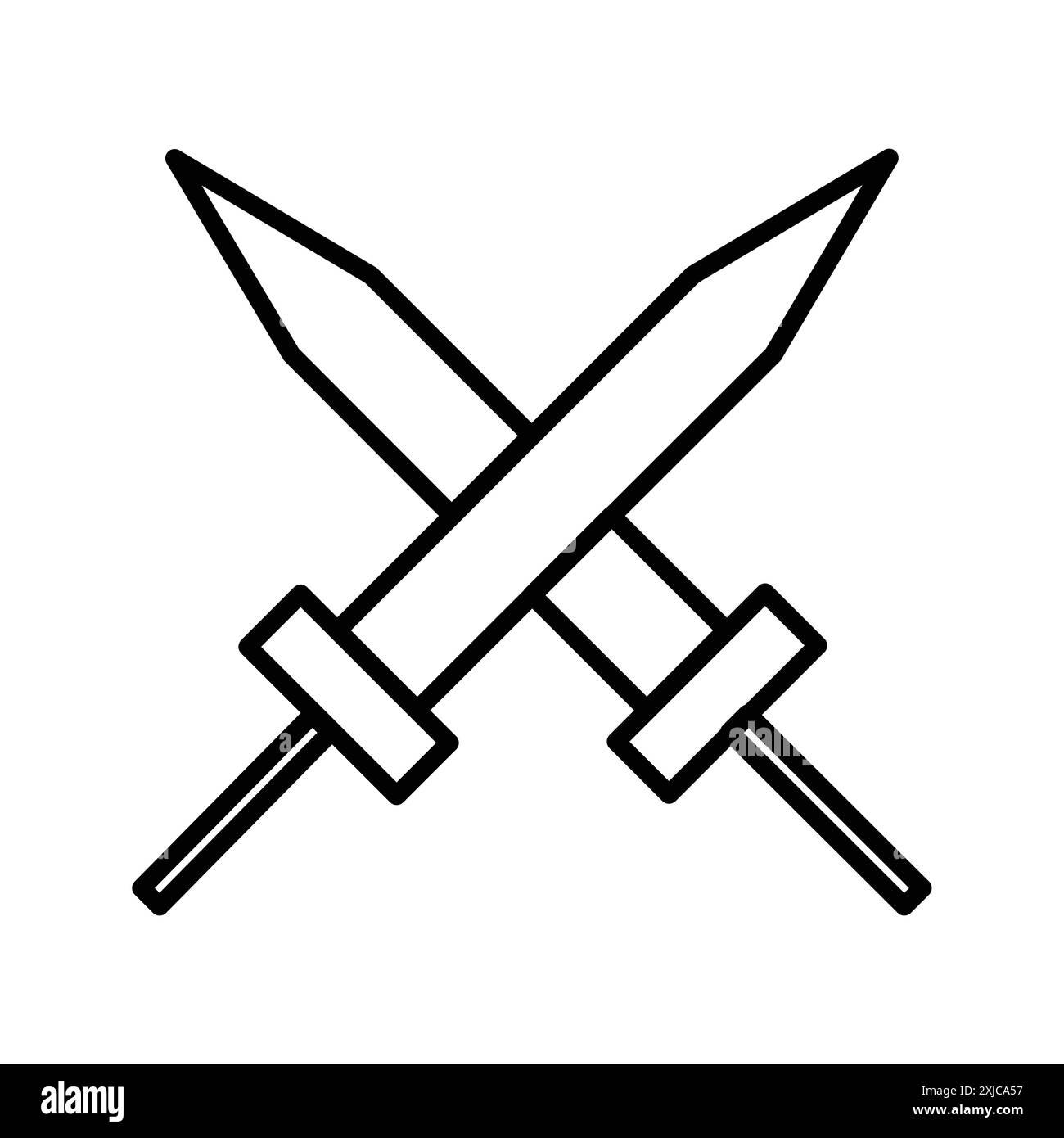 Xifos Symbol flach in Schwarz-weiß-Umrissvektor gesetzt Stock Vektor