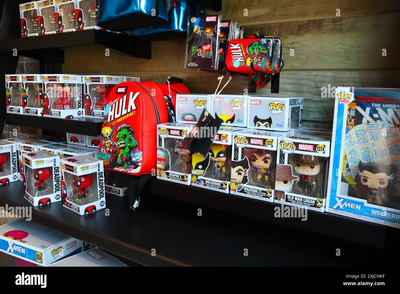 FUNKO POP Figurines im Funko Hollywood Store am 6201 Hollywood Blvd, Los Angeles Stockfoto