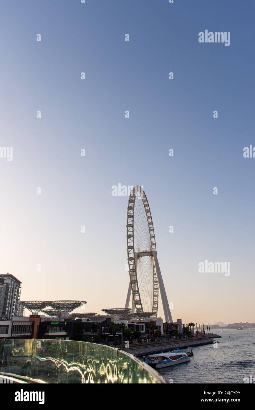 Ain Dubai bei Sonnenuntergang, VAE. Stockfoto
