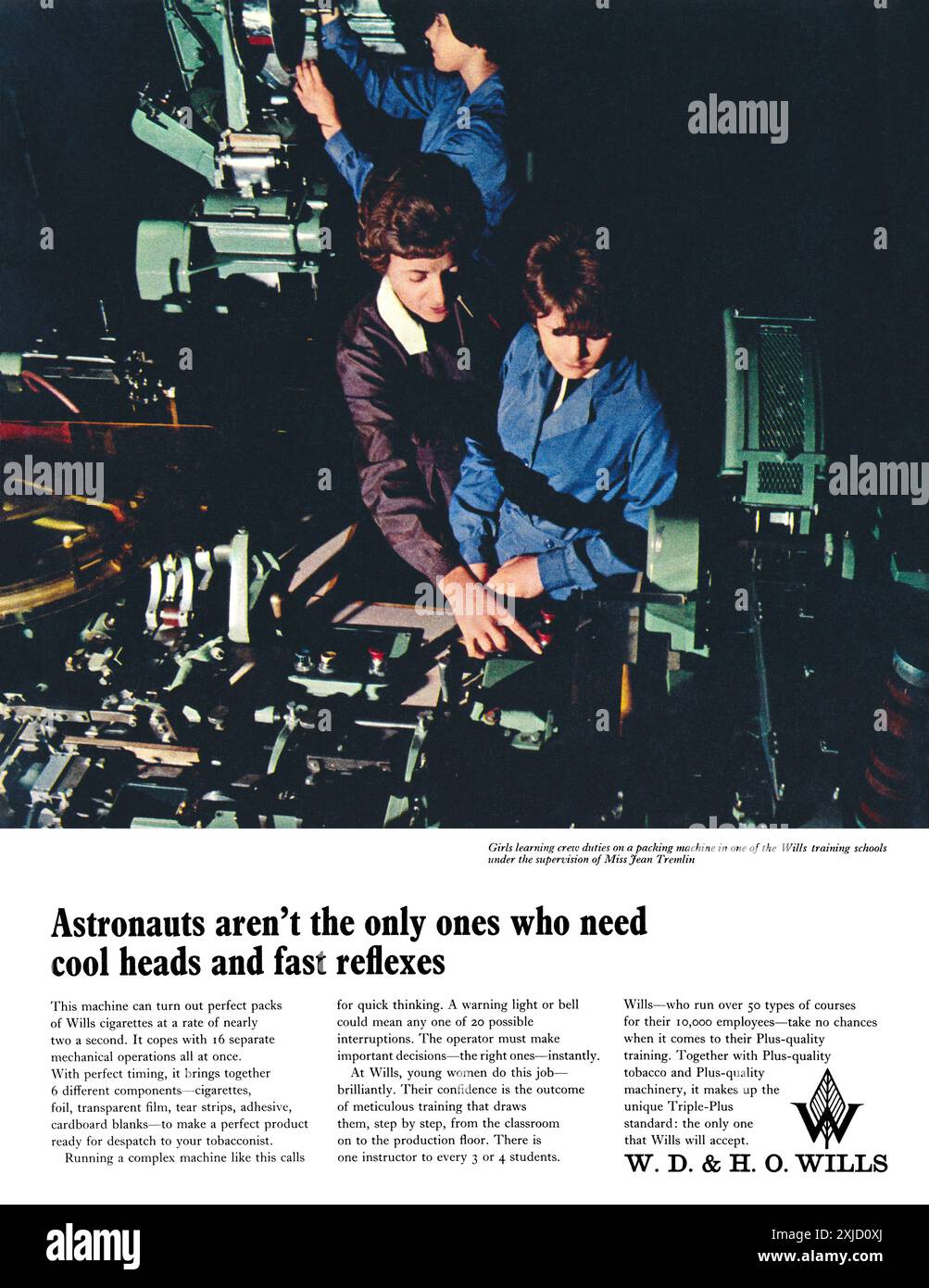 1966 britische Werbung für Zigarettenhersteller W. D. & H. O. Wills. Stockfoto