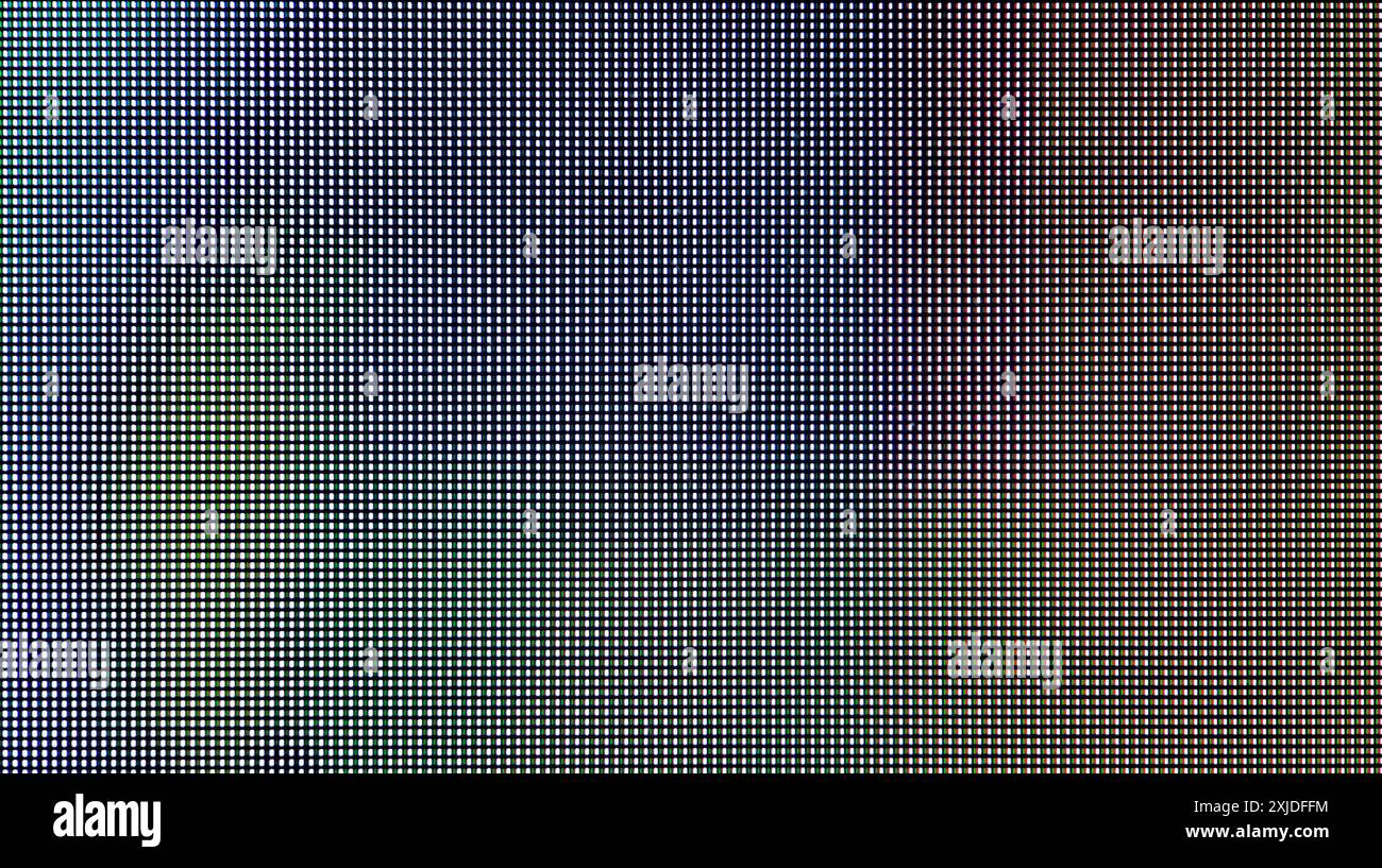 Makrofotografie des abstrakten Hintergrunds von OLED-Monitoren. Nahaufnahme des abstrakten Farbhintergrunds. Stockfoto