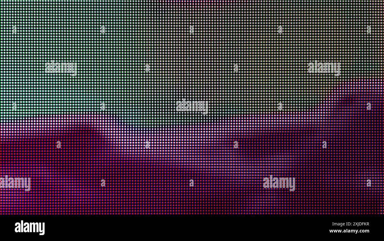 Makrofotografie des abstrakten Hintergrunds von OLED-Monitoren. Nahaufnahme des abstrakten Farbhintergrunds. Stockfoto