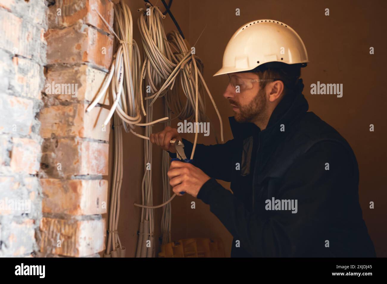 Verkabelungstechniker. Stockfoto