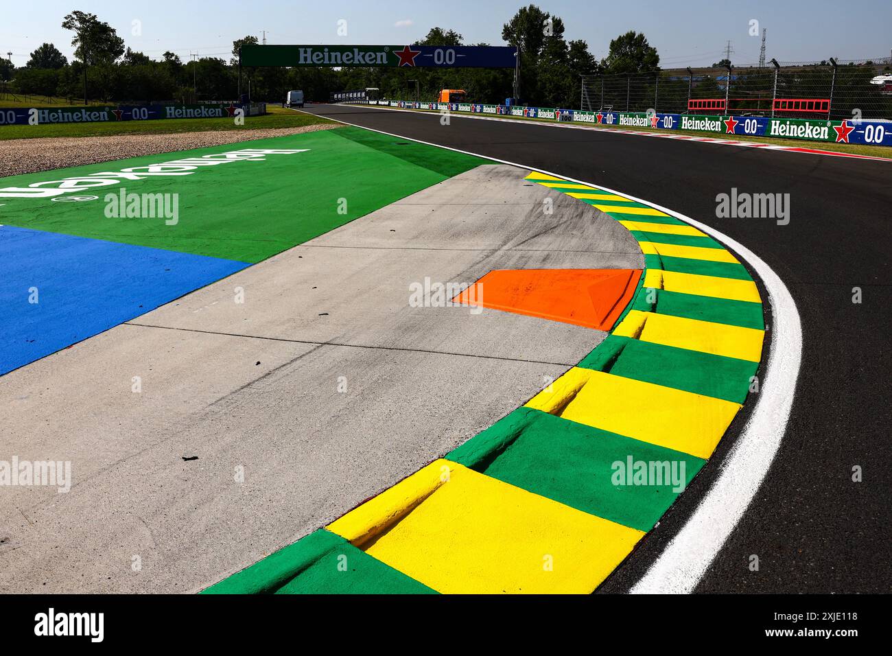 Budapest, Ungarn. Juli 2024. Schaltkreisatmosphäre – Bordsteindetails. 18.07.2024. Formel-1-Weltmeisterschaft, Rd 13, Großer Preis Von Ungarn, Budapest, Ungarn, Vorbereitungstag. Das Foto sollte lauten: XPB/Alamy Live News. Stockfoto