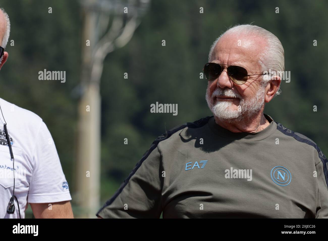 Präsident des ssc napoli Aurelio de laurentiis während des Trainingslagers des SSC Napoli vor der Saison 2024-25 im val di Sole im Trentino, Dimaro Folgarida&#XA;&#XA; Stockfoto