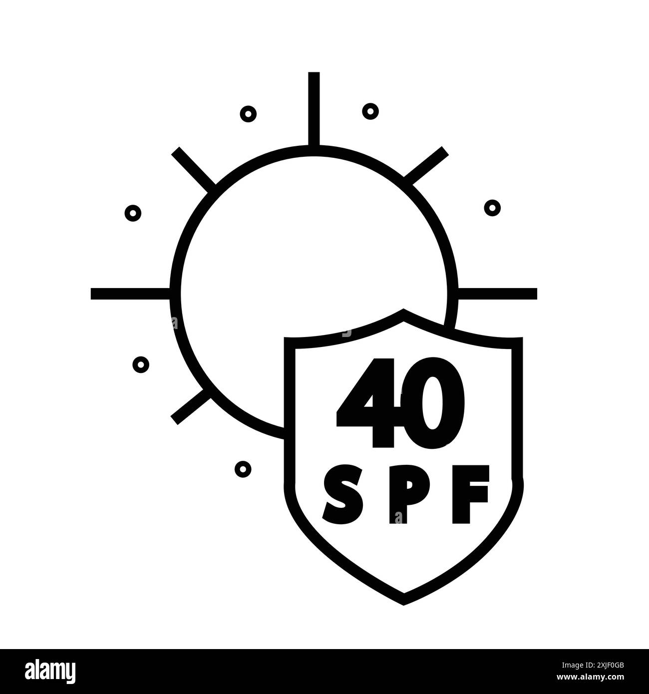 Sonnenschutzfaktor-Symbol einfaches flaches Vektorsymbol Outline Kollektion Set Logo Stock Vektor