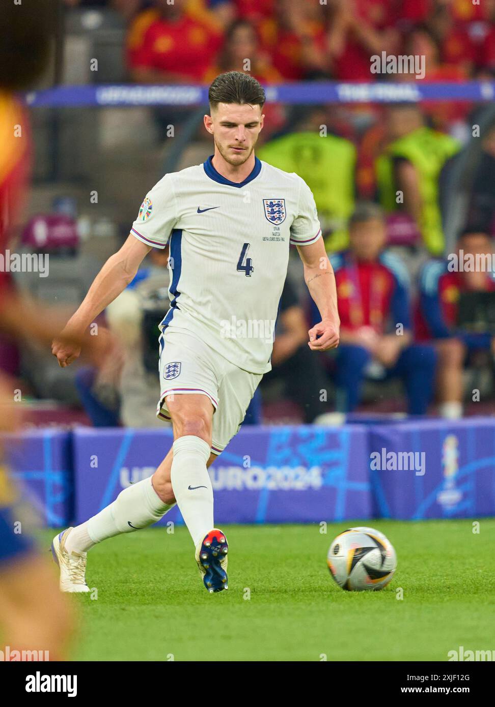 Declan Rice, England 4 im Endspiel SPANIEN - ENGLAND 2-1 der UEFA-Europameisterschaften 2024 am 14. Juli 2024 in Berlin. Fotograf: Peter Schatz Stockfoto