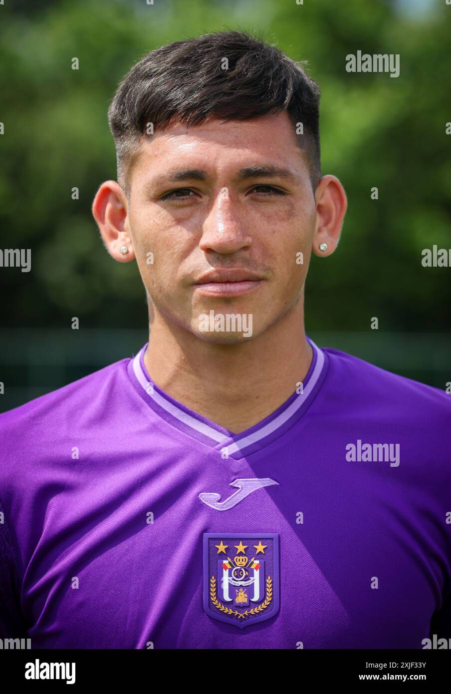 Brüssel, Belgien Juli 2024. Luis Vazquez von Anderlecht posiert für ein Teamfoto beim Fotoshooting der belgischen Jupiler Pro League RSC Anderlecht 2024-2025 am Donnerstag, den 18. Juli 2024 in Brüssel. BELGA PHOTO VIRGINIE LEFOUR Credit: Belga News Agency/Alamy Live News Stockfoto