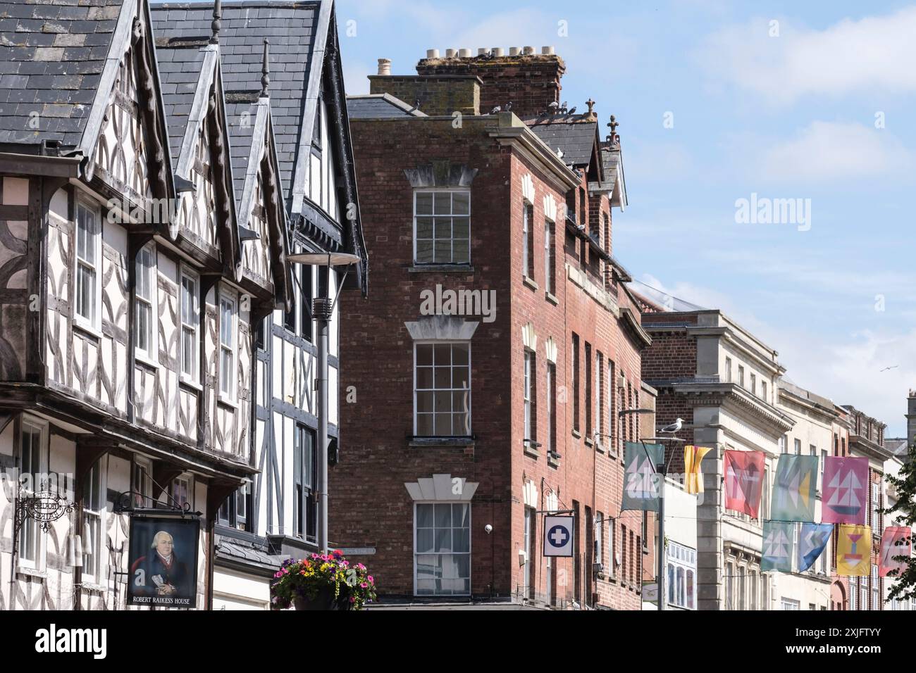 Robert Raikes House Pub im Stadtzentrum von Gloucester Southgate St. Stockfoto