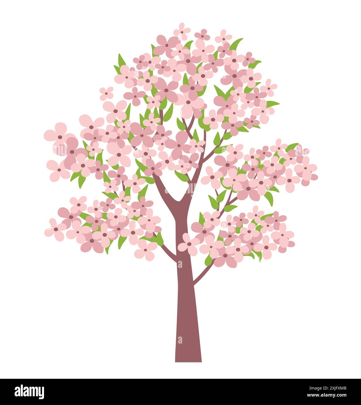 Frühlingsbaum mit Blumen Stock Vektor