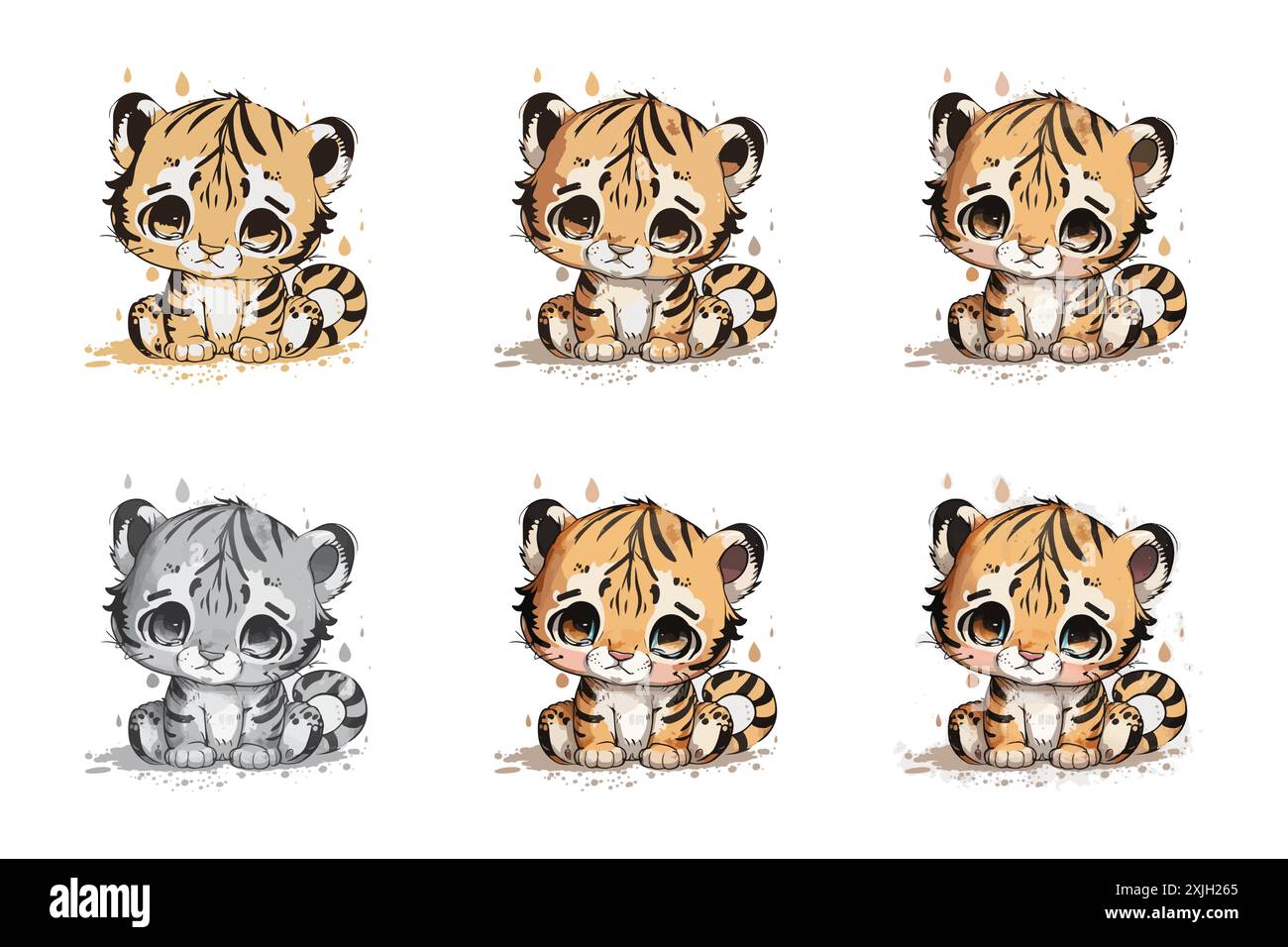 Tiger Aquarell Vektor-Illustration Stock Vektor