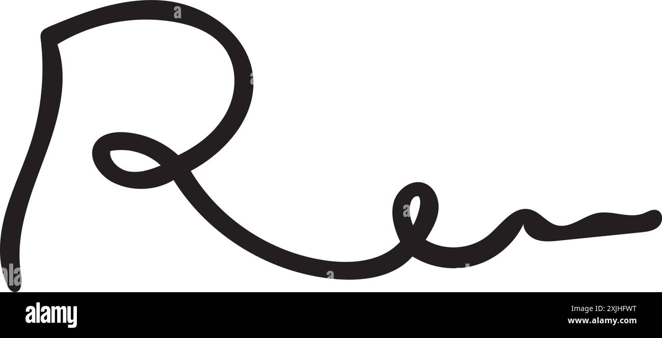 Signatursymbol R Anfangsbuchstabe Stock Vektor