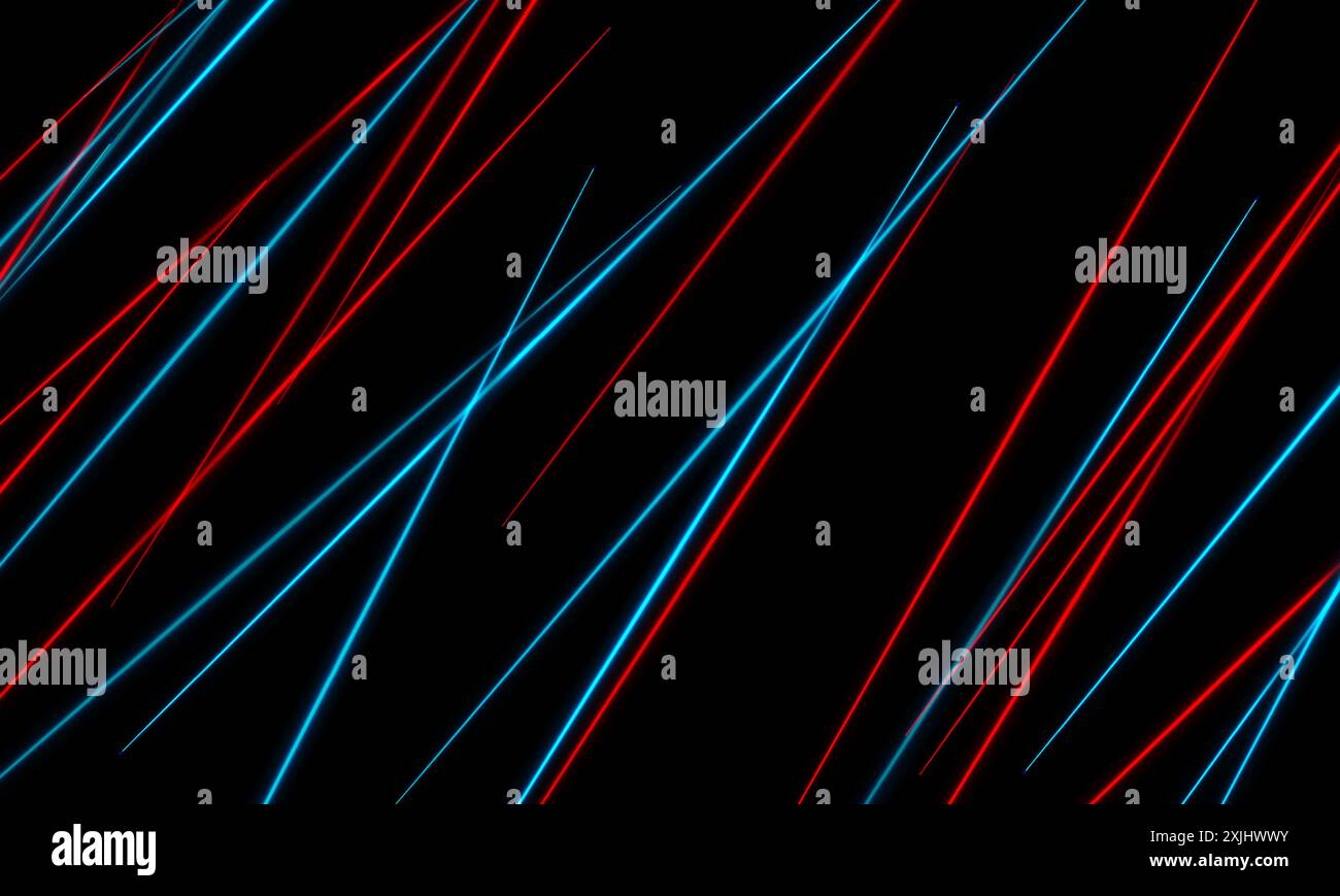 Blau-roter Neon-Laser Linien abstrakten futuristischen Hintergrund. Technologie-Vektordesign Stock Vektor