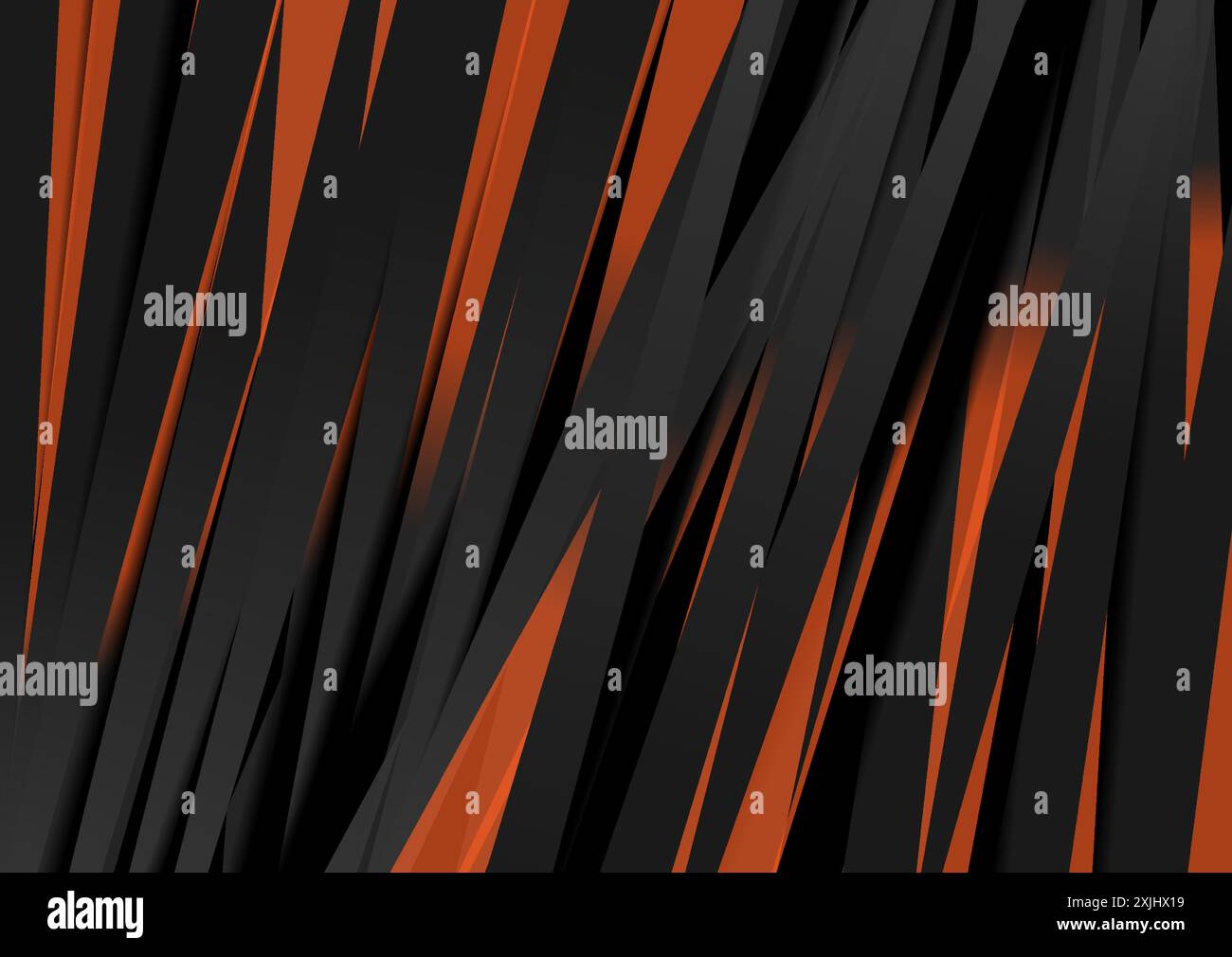 Schwarz-orange Streifen abstraktes geometrisches Konzept Hintergrund. Vektordesign Stock Vektor