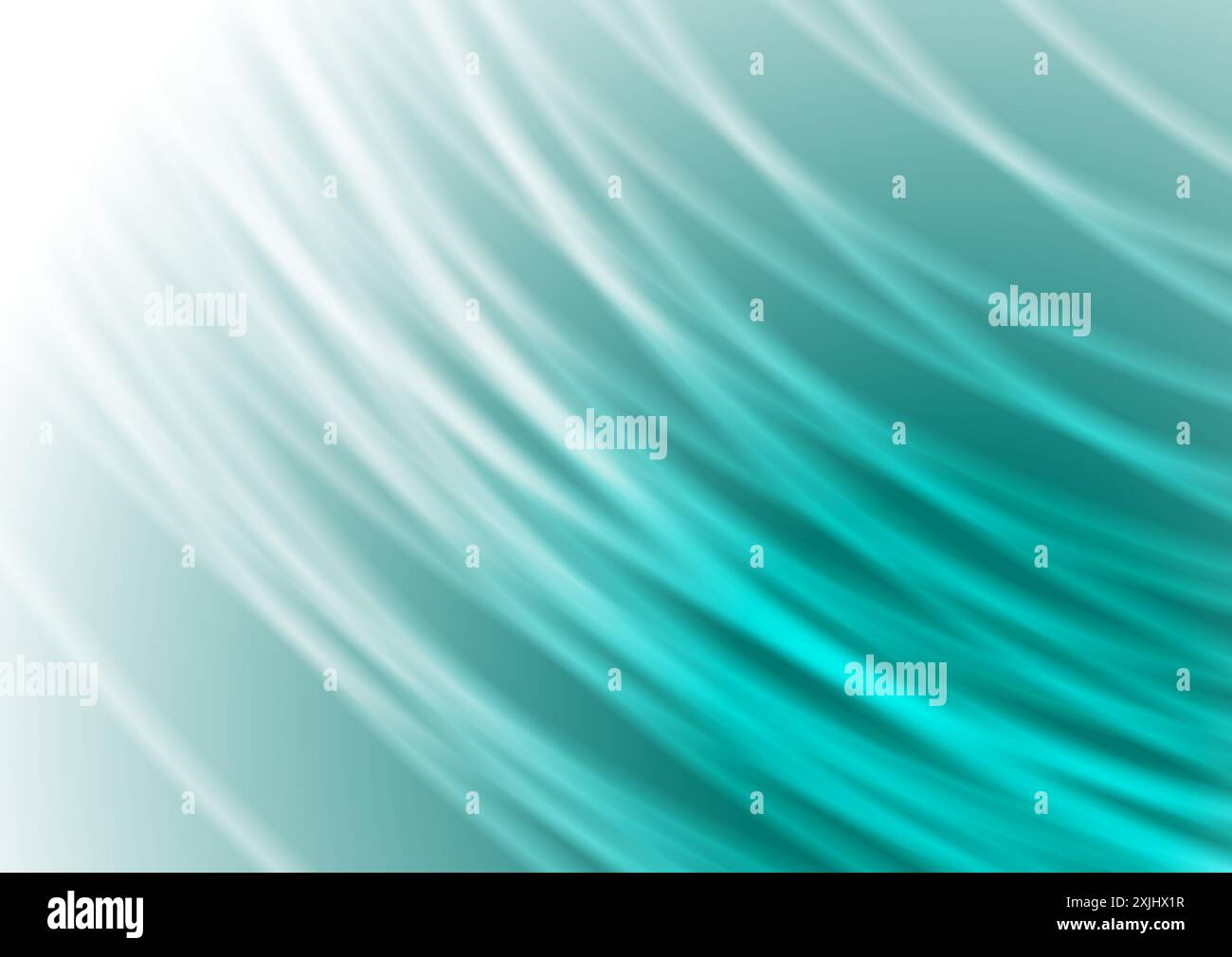 Türkisfarbene und weiße glatte Wellen abstrakter eleganter Hintergrund. Vektordesign Stock Vektor