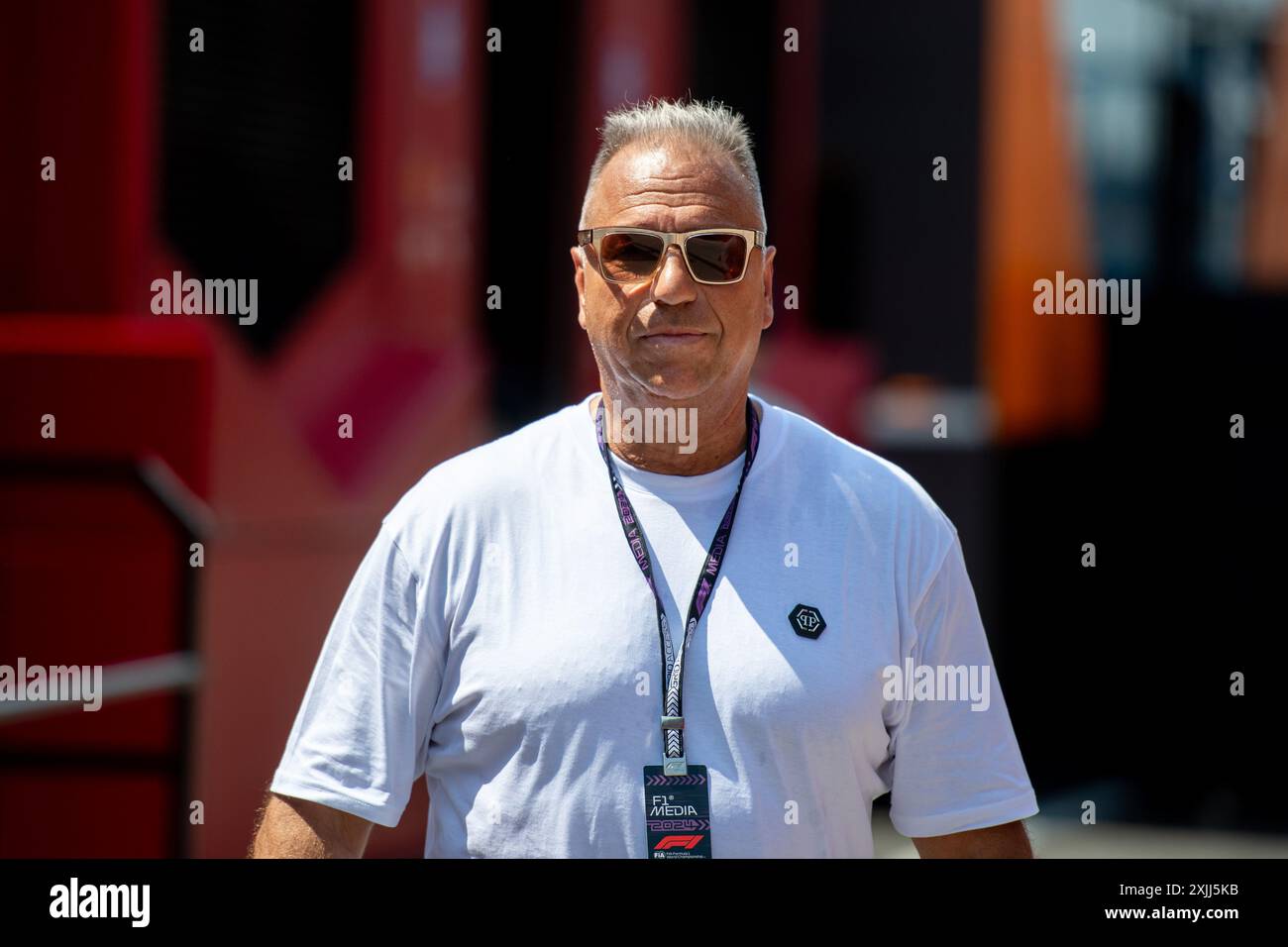 Kai Ebel (RTL TV Reporter), HUN, Formel 1 Weltmeisterschaft, Grand Prix von Ungarn, Hungaroring, Medientag, 18.07.2024 Foto: Eibner-Pressefoto/Michael Memmler Stockfoto