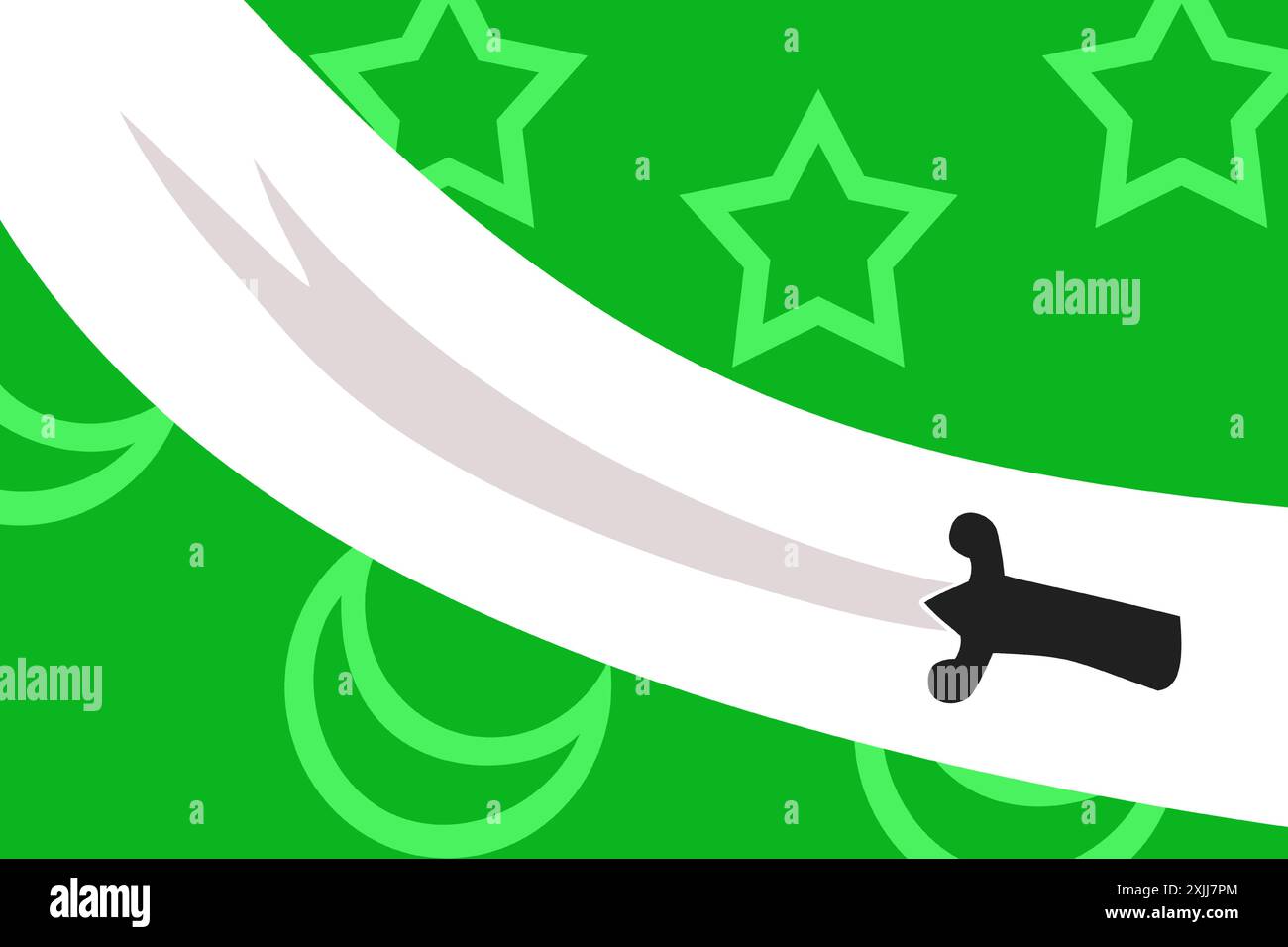 Eine Illustration eines Schwertes, das in den frühen Jahrhunderten von einem Muslim für den Krieg verwendet wurde. Stock Vektor