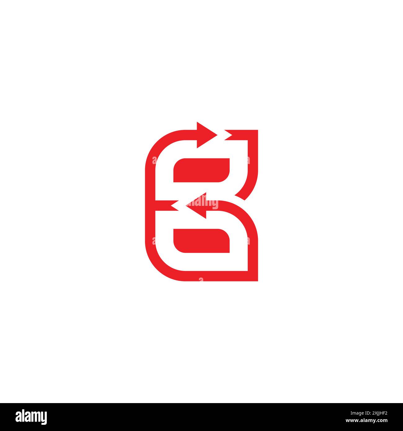 Buchstabe b Pfeile Infinity Motion Logo Vektor Stock Vektor