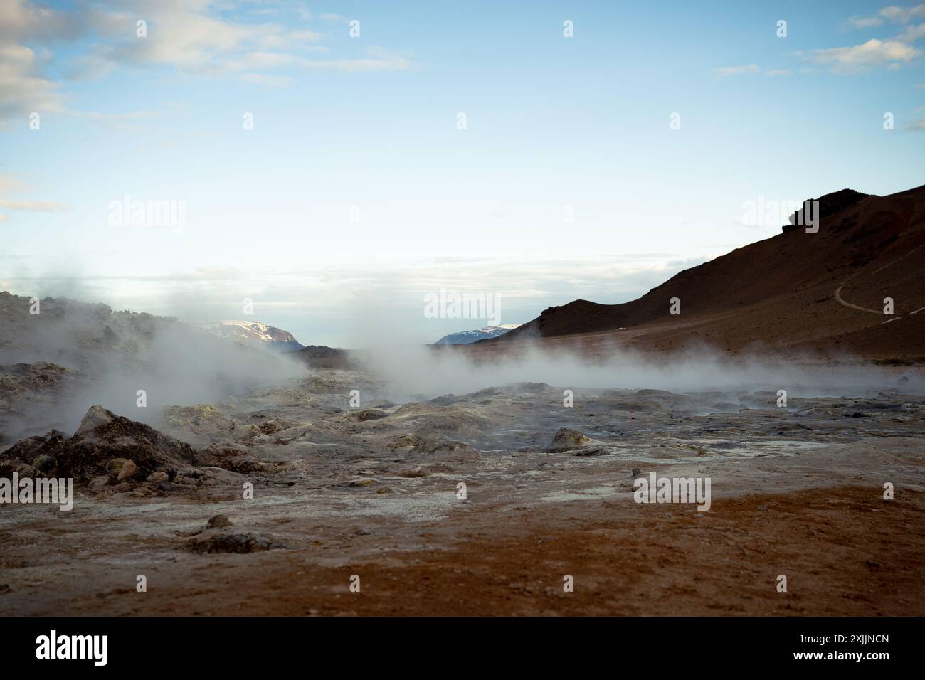 Atemberaubende kochende Schlammtöpfe in Myvatn Geothermalgebiet Stockfoto