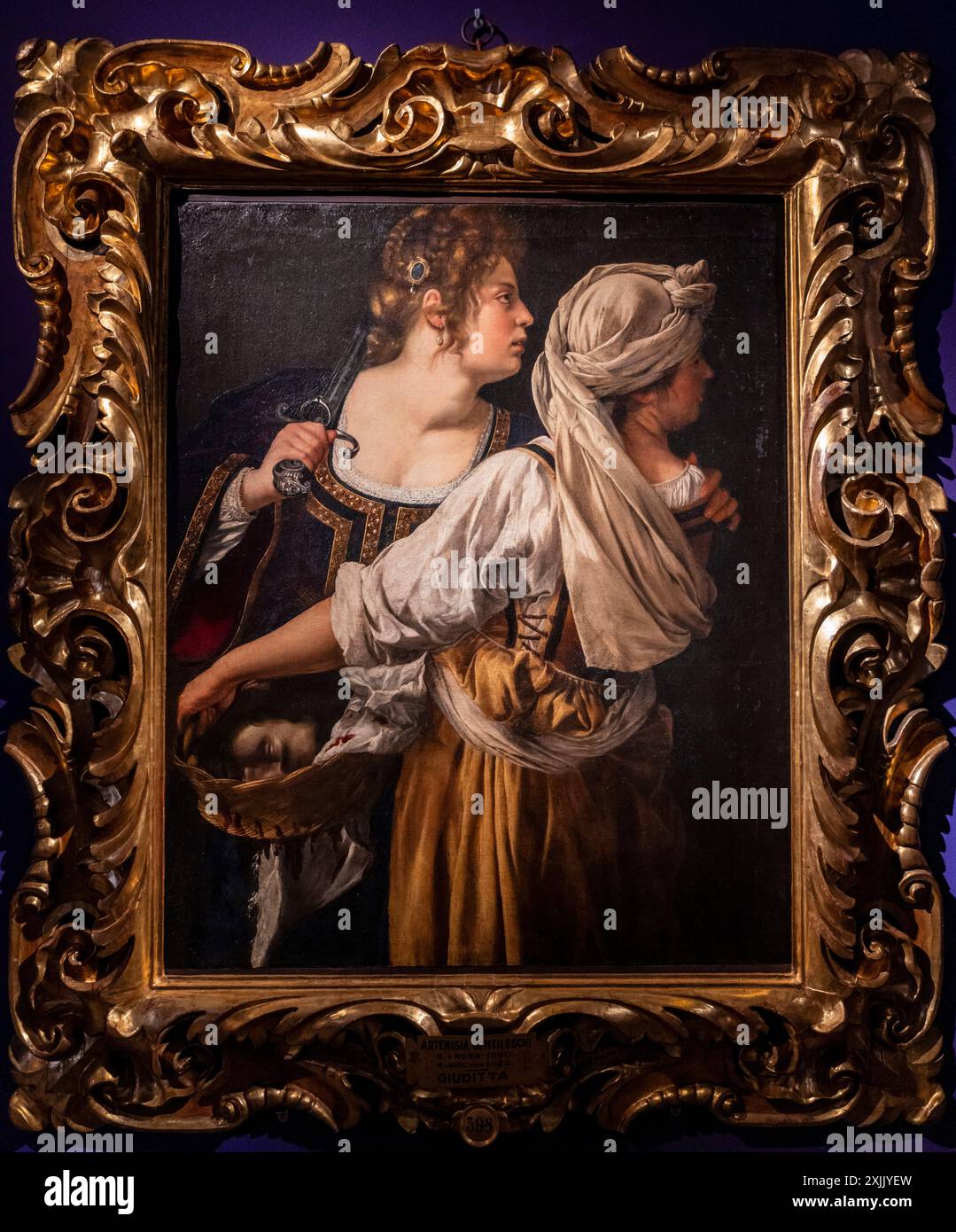 Artemisia Gentileschi, Judit und ihr Dienstmädchen, Öl auf Leinwand. Um 1618-1619, Galerie degli Uffizien, Florenz, Italien. Stockfoto