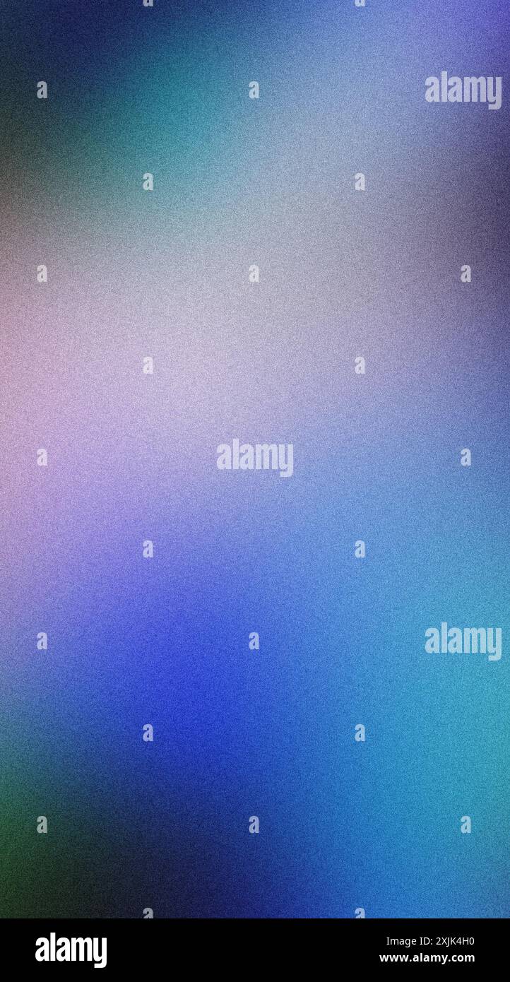 Abstrakter Hintergrund mit körniger Textur, der von blau zu violett und grün übergeht Stockfoto